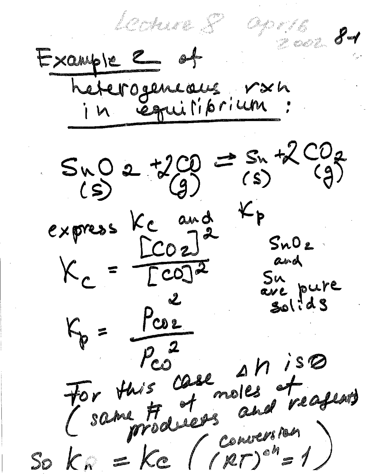 Heterogeneous Notes Examples Examples of Heterogeneous in Equilibrium - Handwritten Notes | CHEM 162 ...