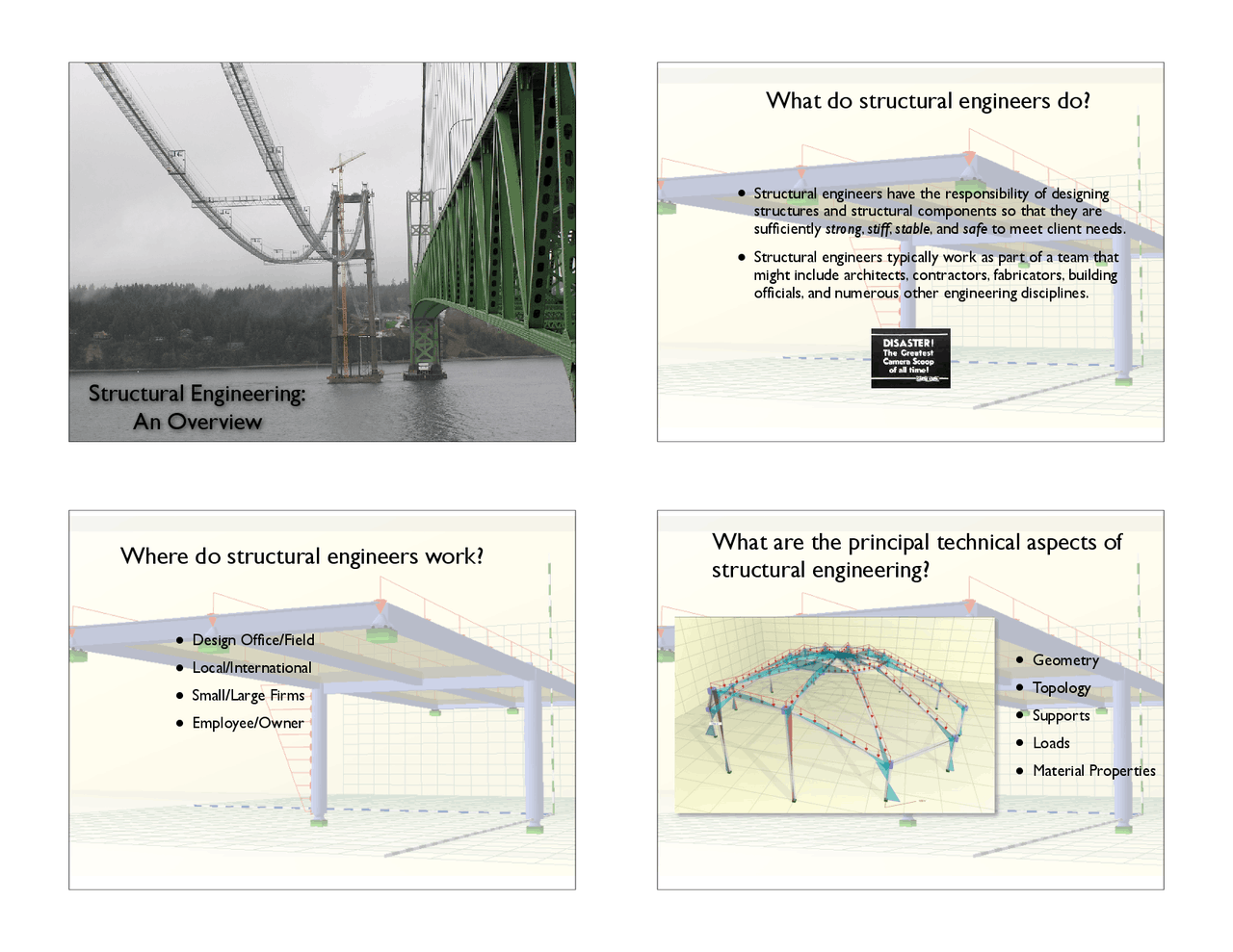 Structural Engineer Introduction Structural Engineering: An Overview - Lecture Slides | CEE 498 - Docsity