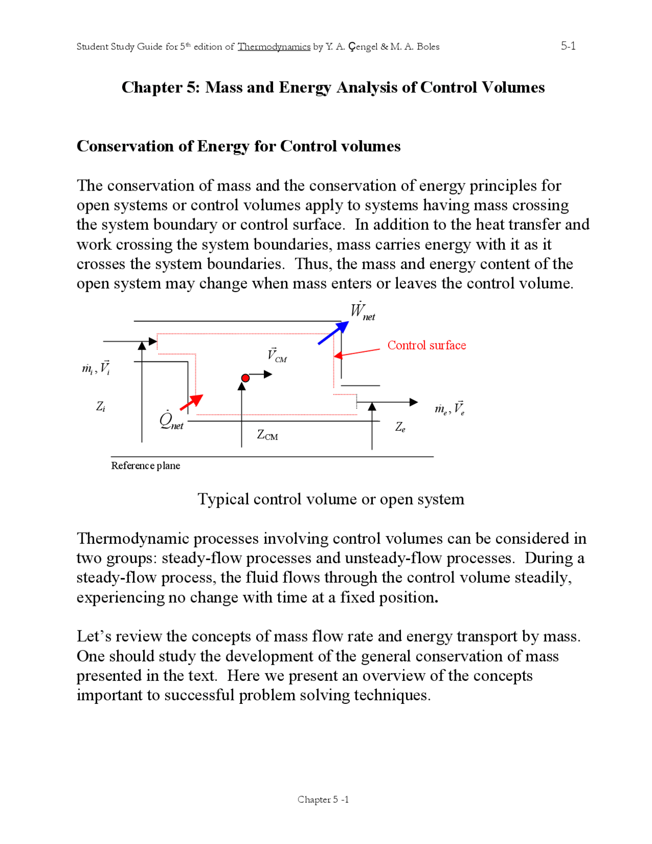 Mass and Energy Analysis of Control Volumes - Notes | MAE 301 - Docsity