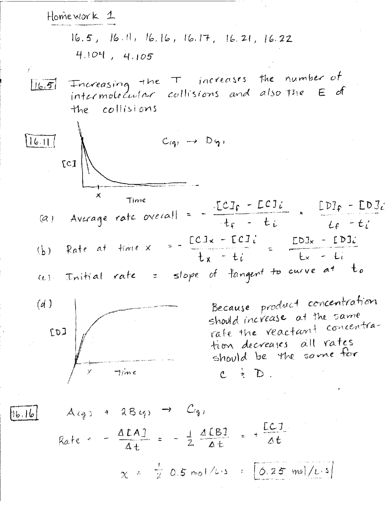 Homework 1 Questions - General Chemistry | CHEM 162 - Docsity
