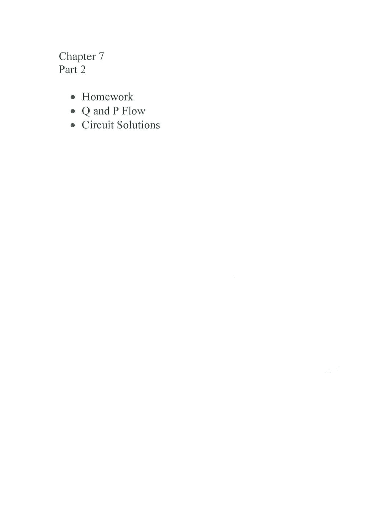 Q and P Flow, Circuit Solutions - Power Systems | ECE 461 - Docsity