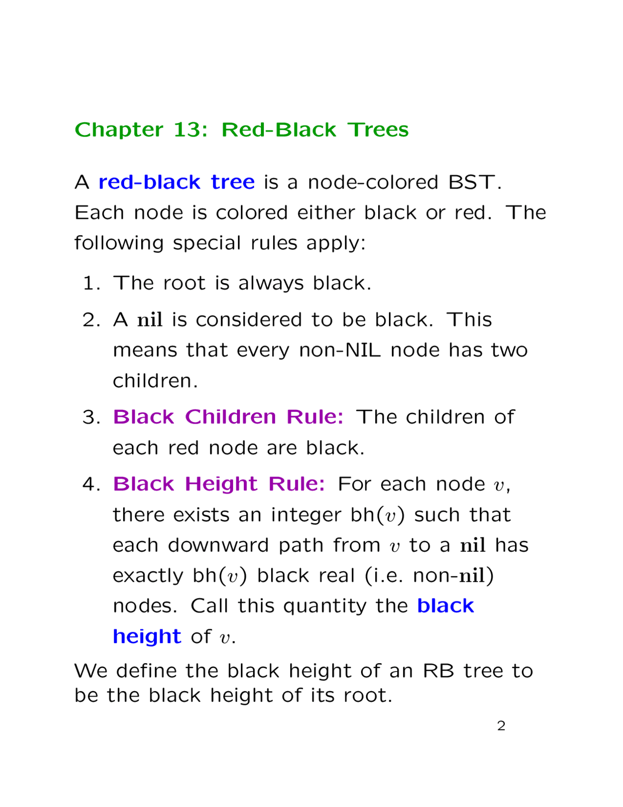 Red Black Tree Chapter 13 - Introduction to Algorithms | COT 5407 - Docsity