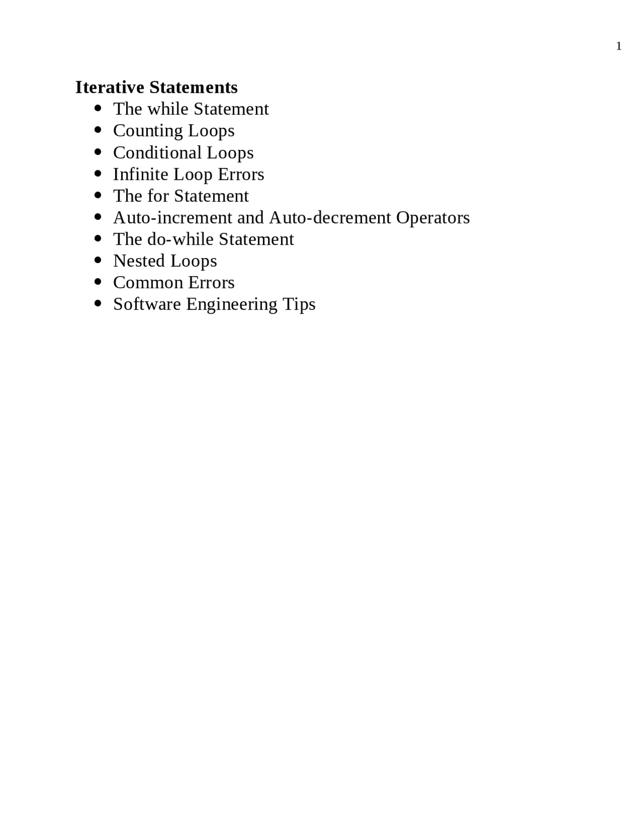 Notes for Iterative Statements, Counting and Conditional Loops | EECS ...