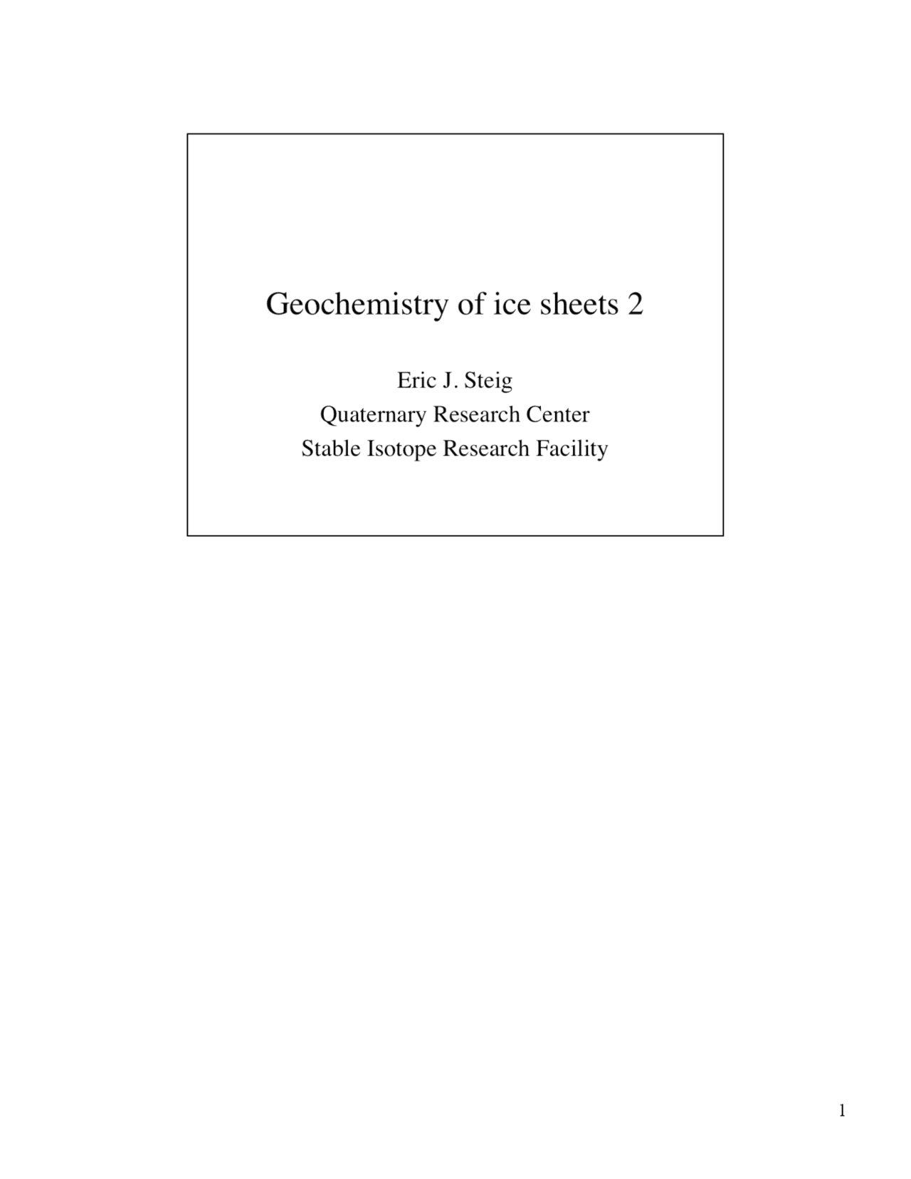 Geochemistry of Ice Sheet 2 - Principles of Glaciology | ESS 431 - Docsity