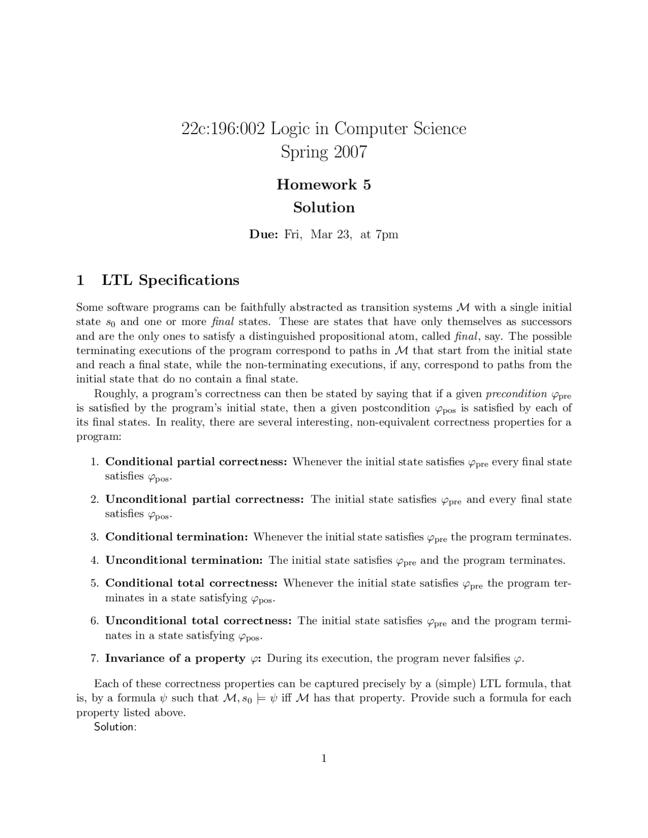 Homework 5 Solution | Topics in Computer Science | 22C 196 - Docsity