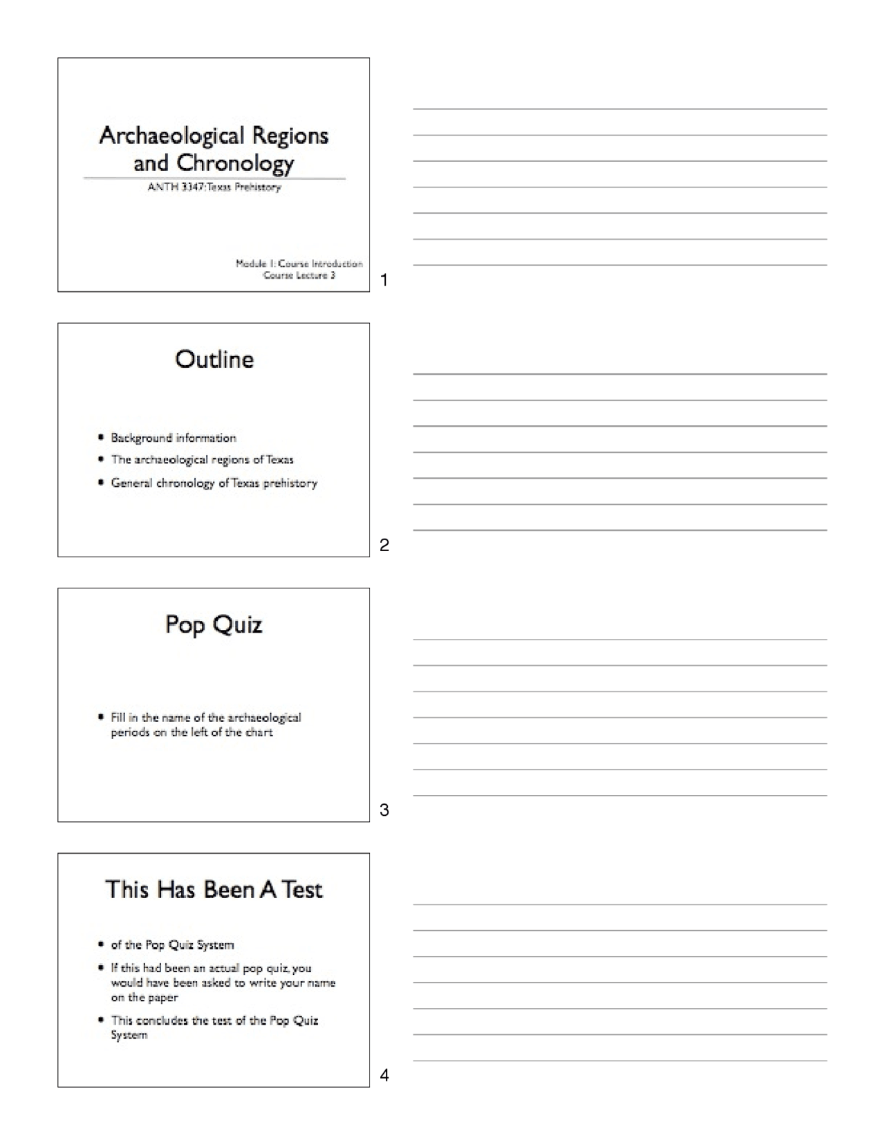 Archaeological Regions and Chronology Texas Prehistory ANTH 3347