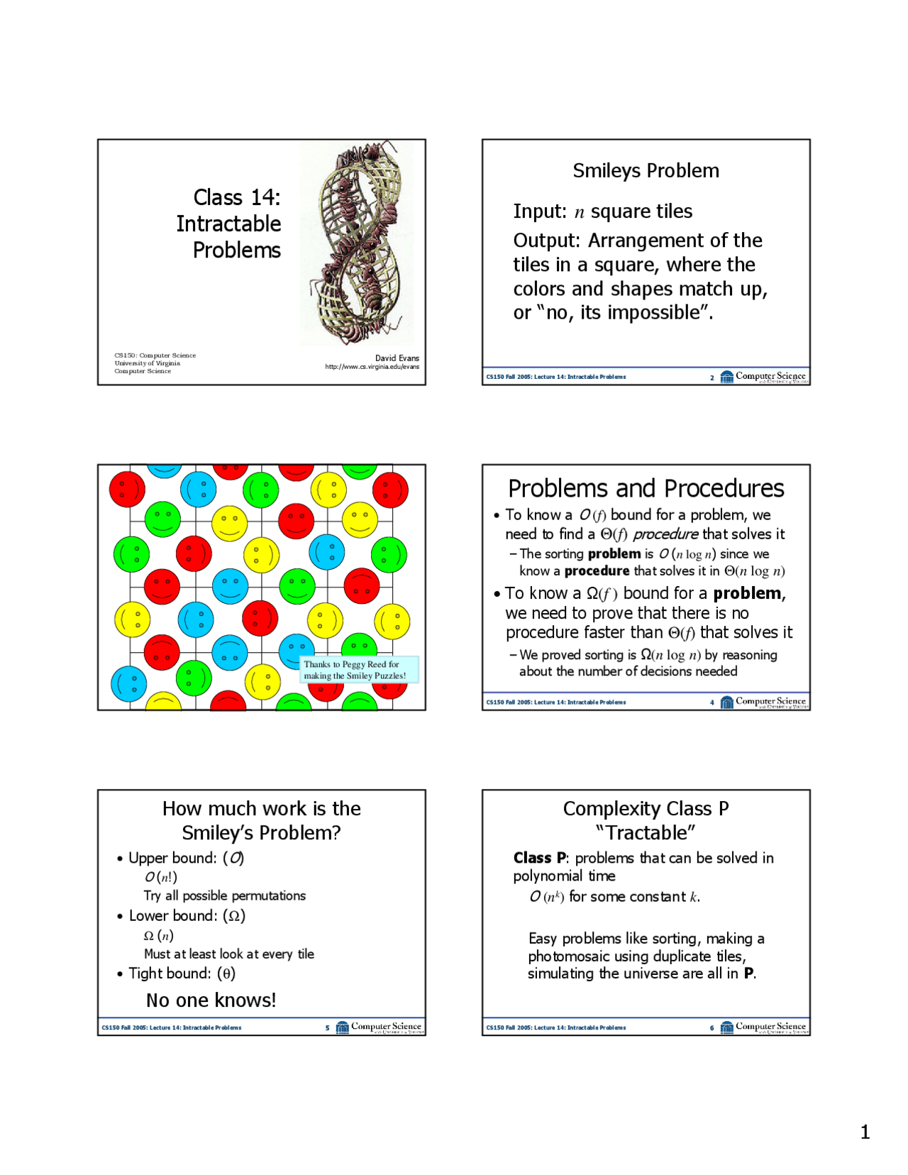 Intractable Problems - Lecture Slides | CS 1120 - Docsity