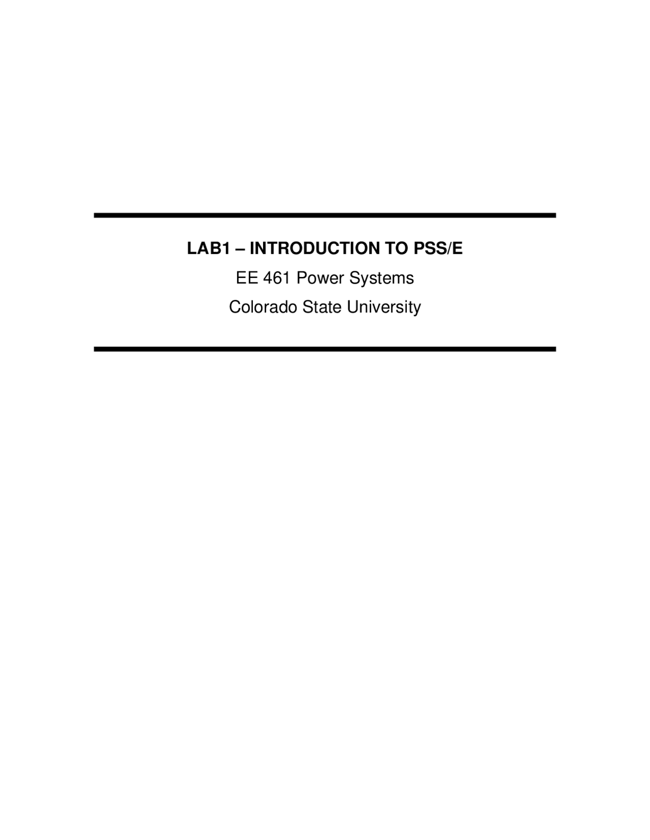 Notes on Introduction to PSS/E - Power Systems | ECE 461 - Docsity