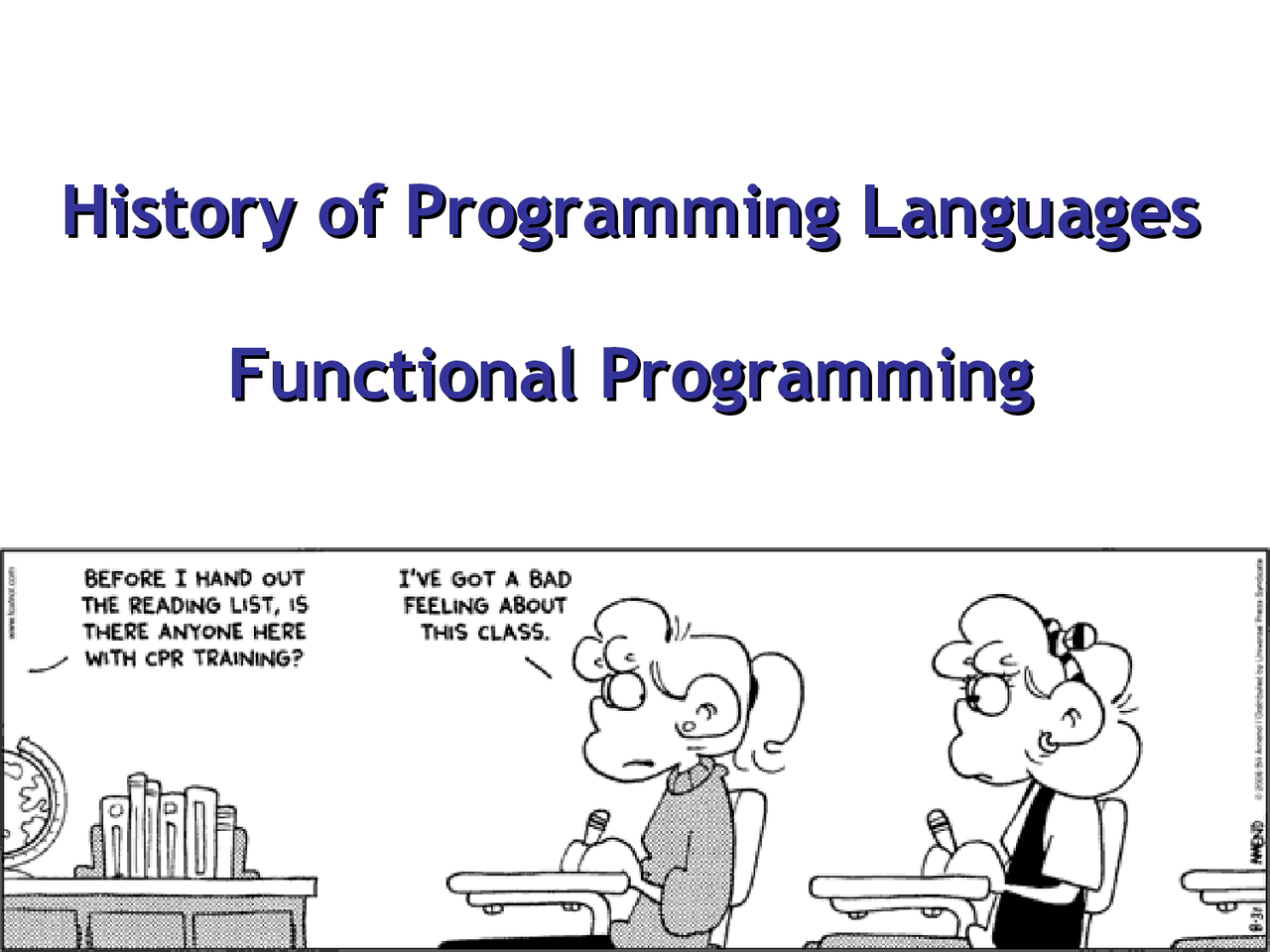 History of Programming Languages Functional Programming - Slides | CS ...