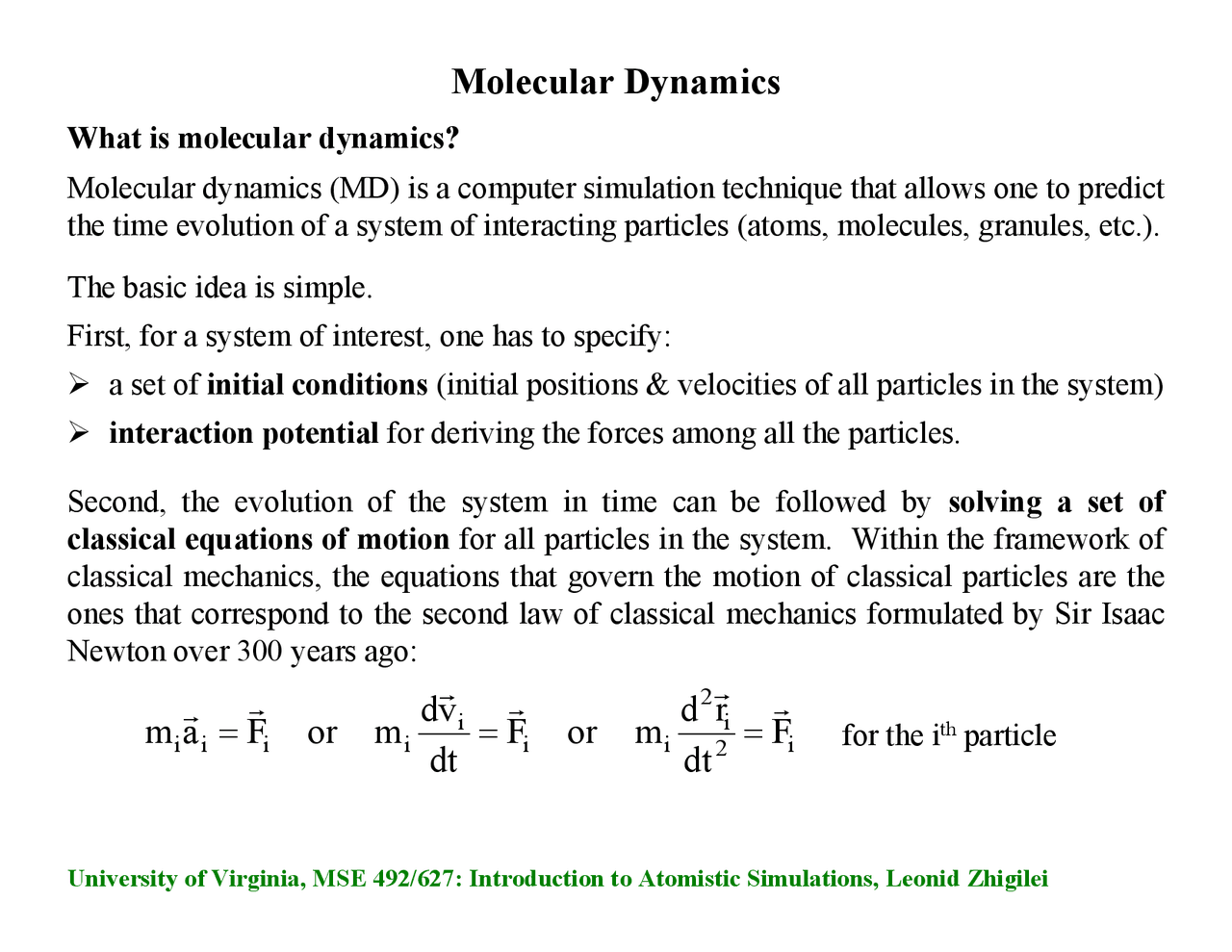 Notes on Molecular Dynamics | Introduction to Atomistic Simulations ...