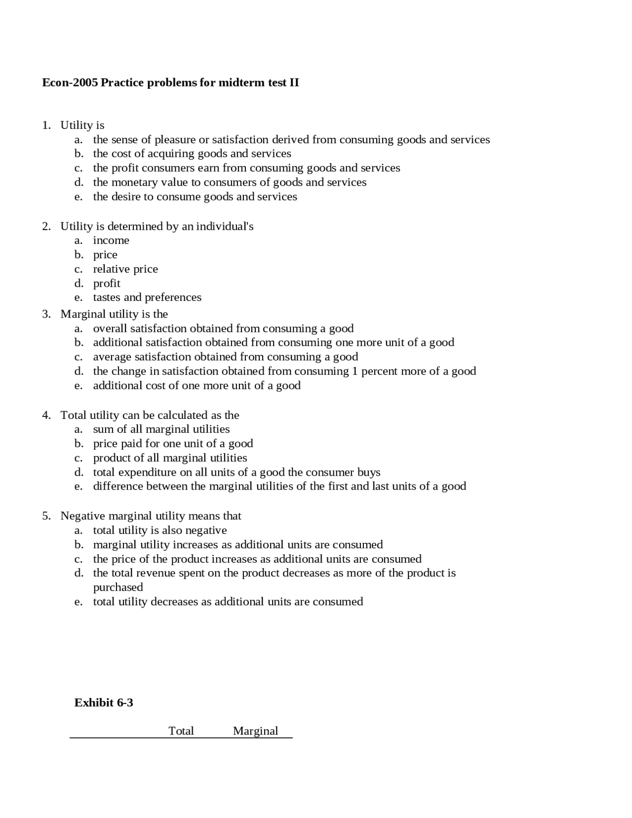 Principles of Economics - Practice Midterm Exam 2 | ECON 2005 - Docsity
