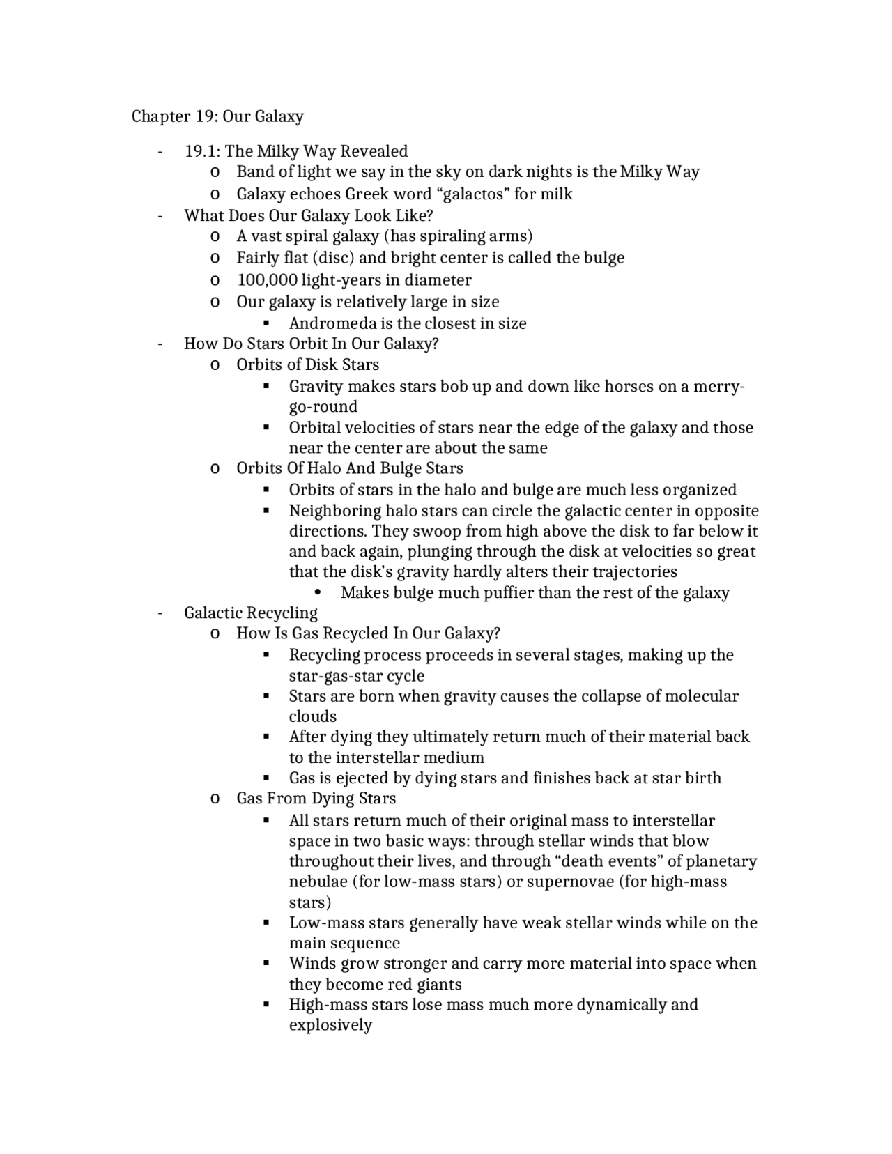 The Milky Way revealed our Studies - Study Guide | ASTR 1220 - Docsity