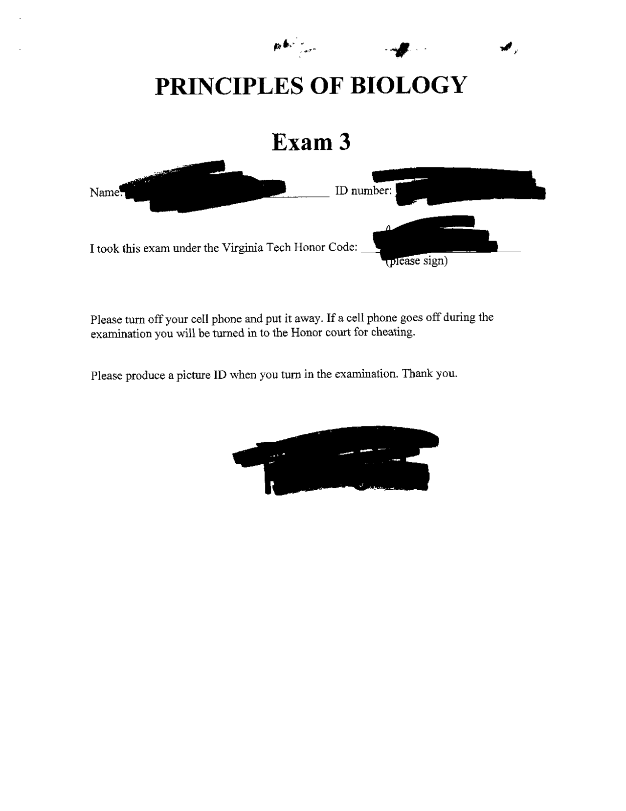 Solution Manual for Exam 3 - Principles of Biology | BIOL 1105 - Docsity