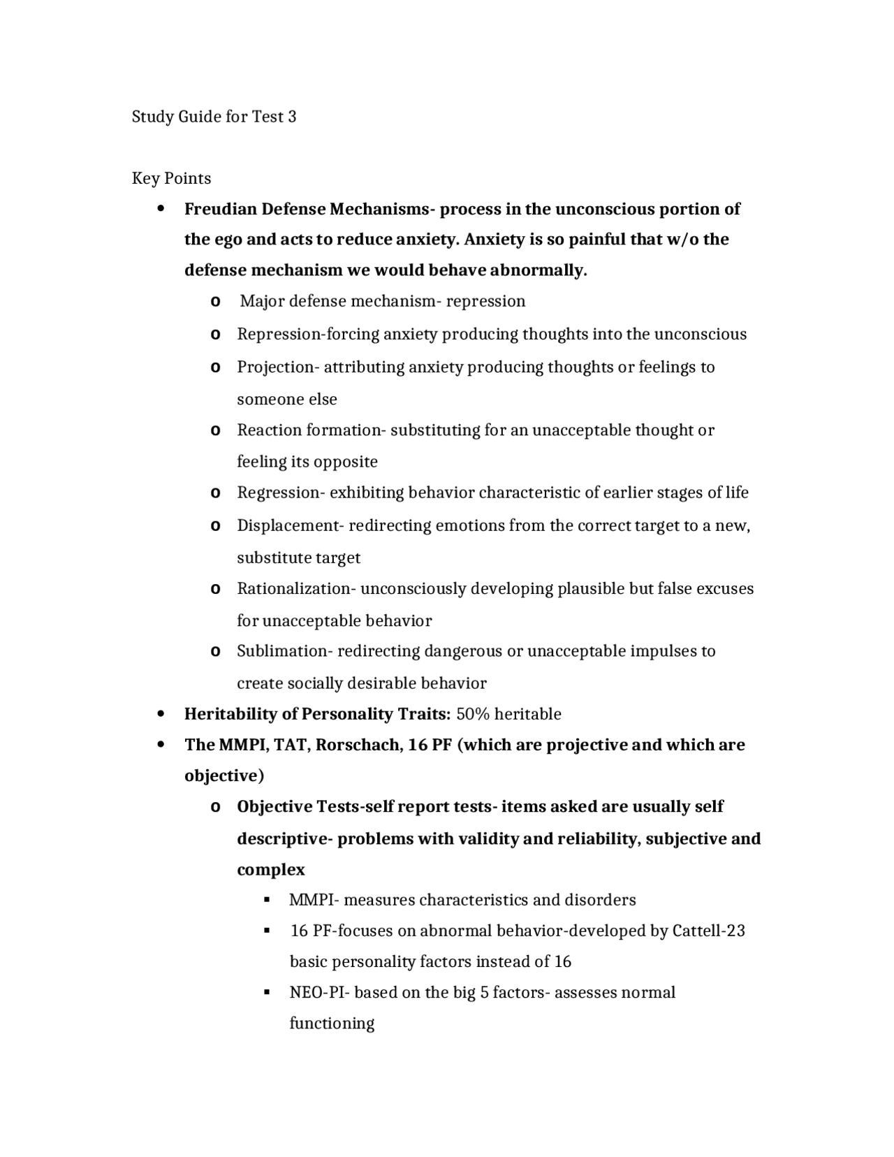 Study Guide for Test 3 - Introduction to Philosophy | PSYC 100 - Docsity