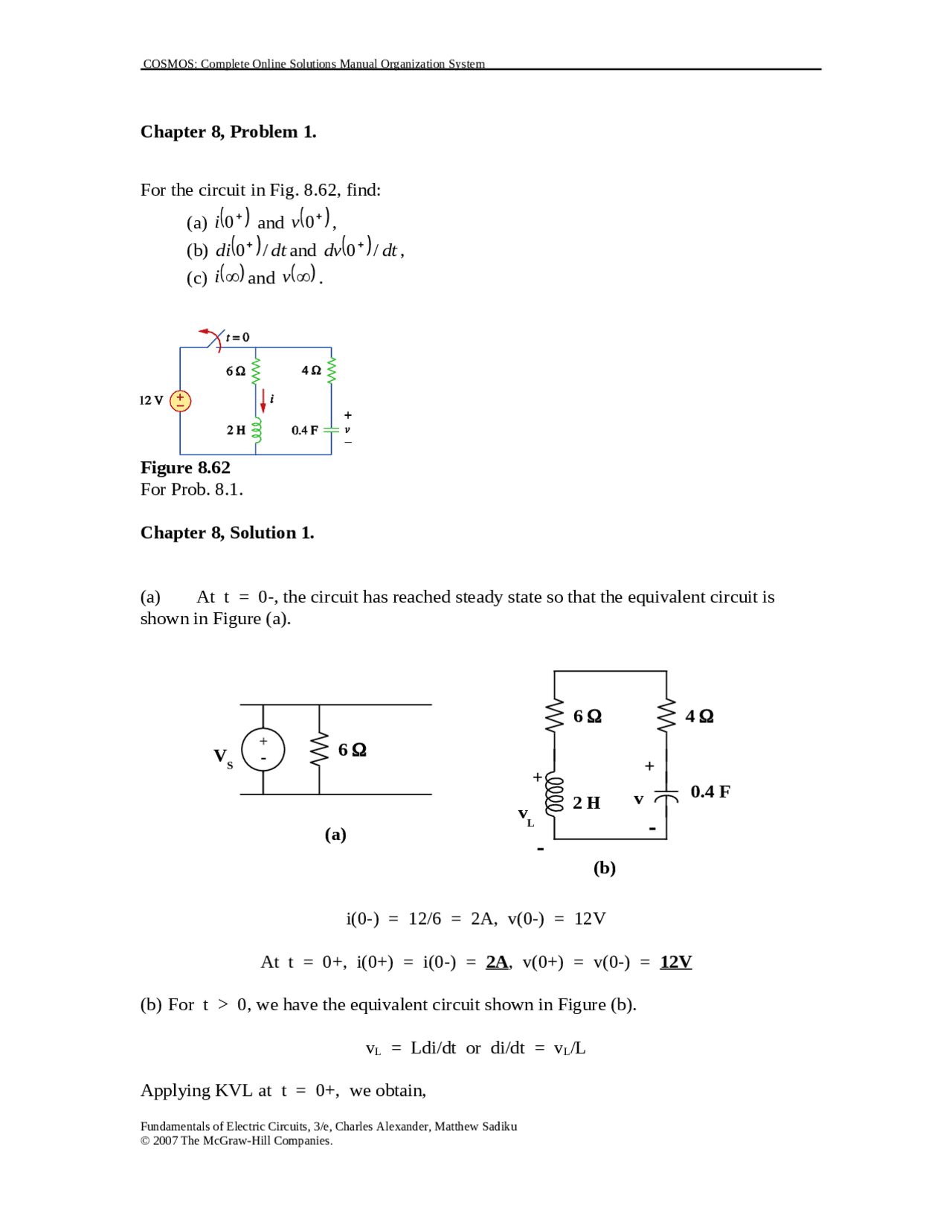 Solved Problems - Electric Circuit Analysis - Homework #10 | ECE 2004 ...