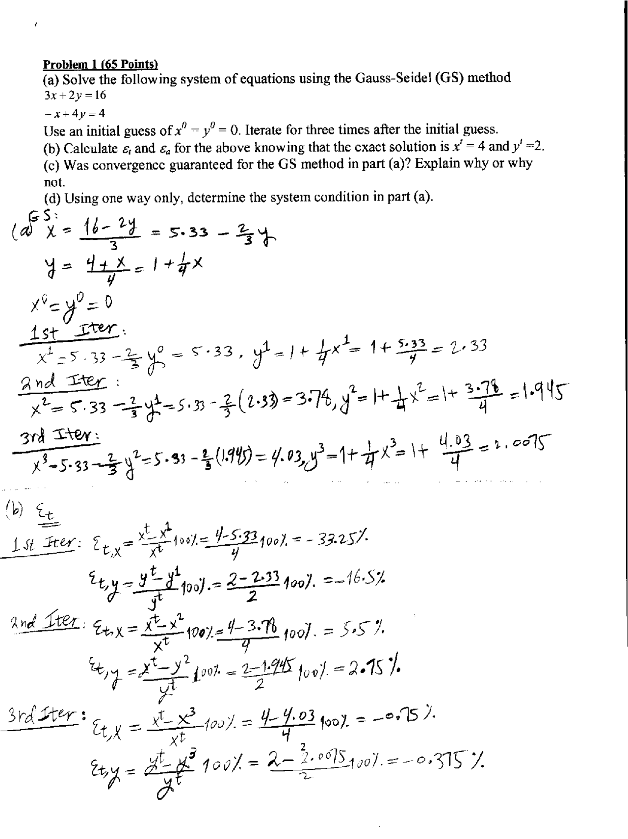 Solutions to Exam 1 - Numerical Methods in Mechanical Engineering | ME ...