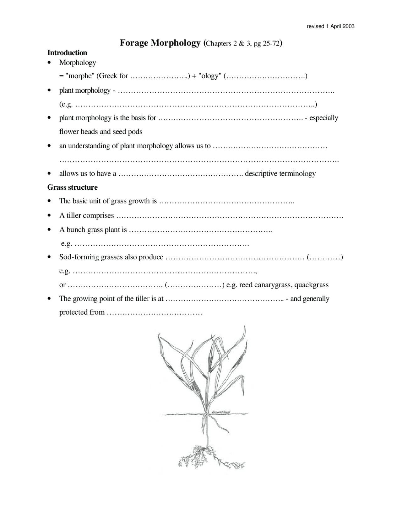 Notes on Introduction to Forage Morphology - Lecture Notes | HCS 412 ...