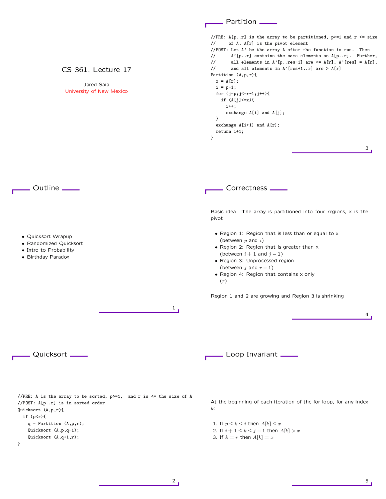Partition Data Structures and Algorithms Notes CS 361L Docsity