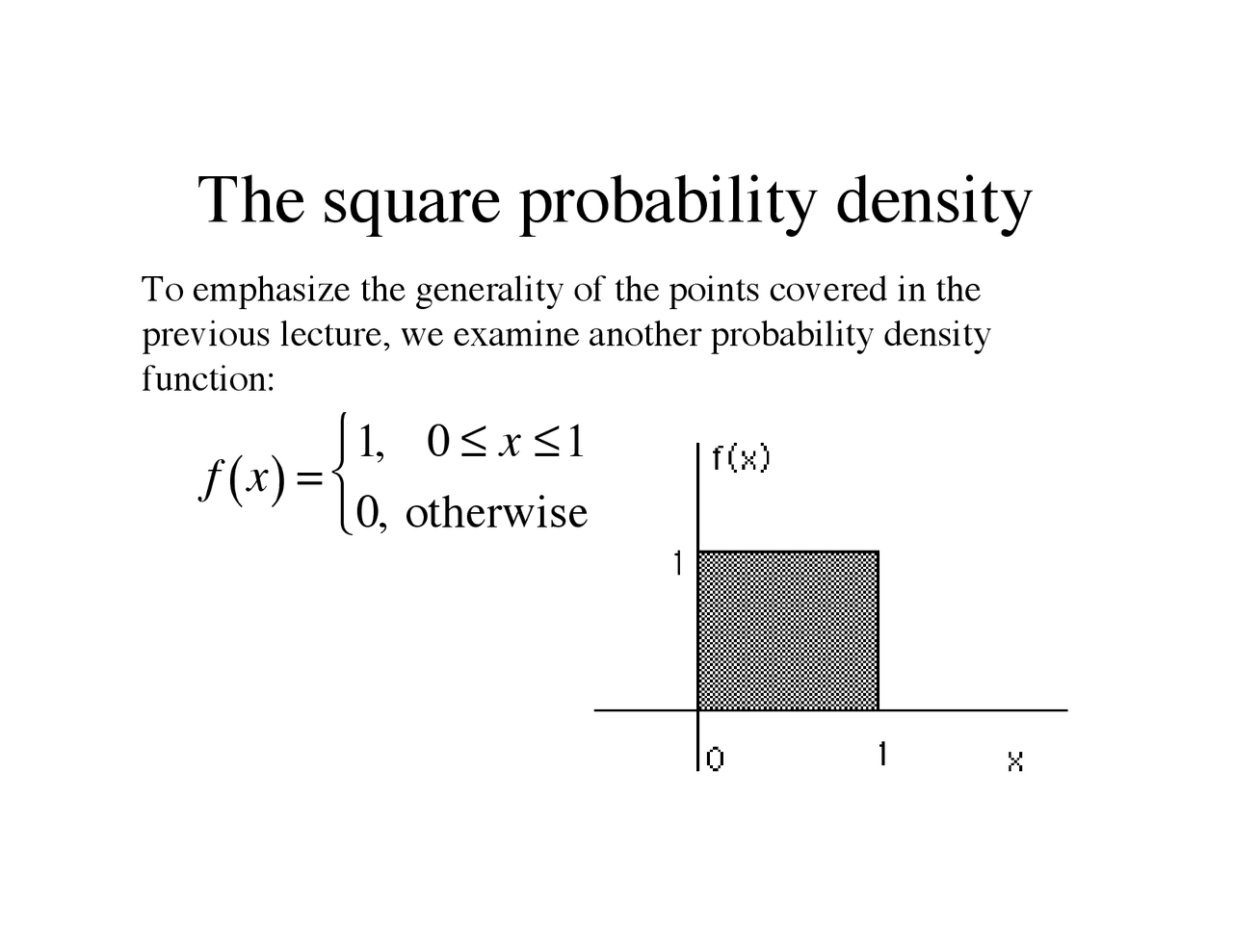 The Square Probability Density | CH 417 - Docsity