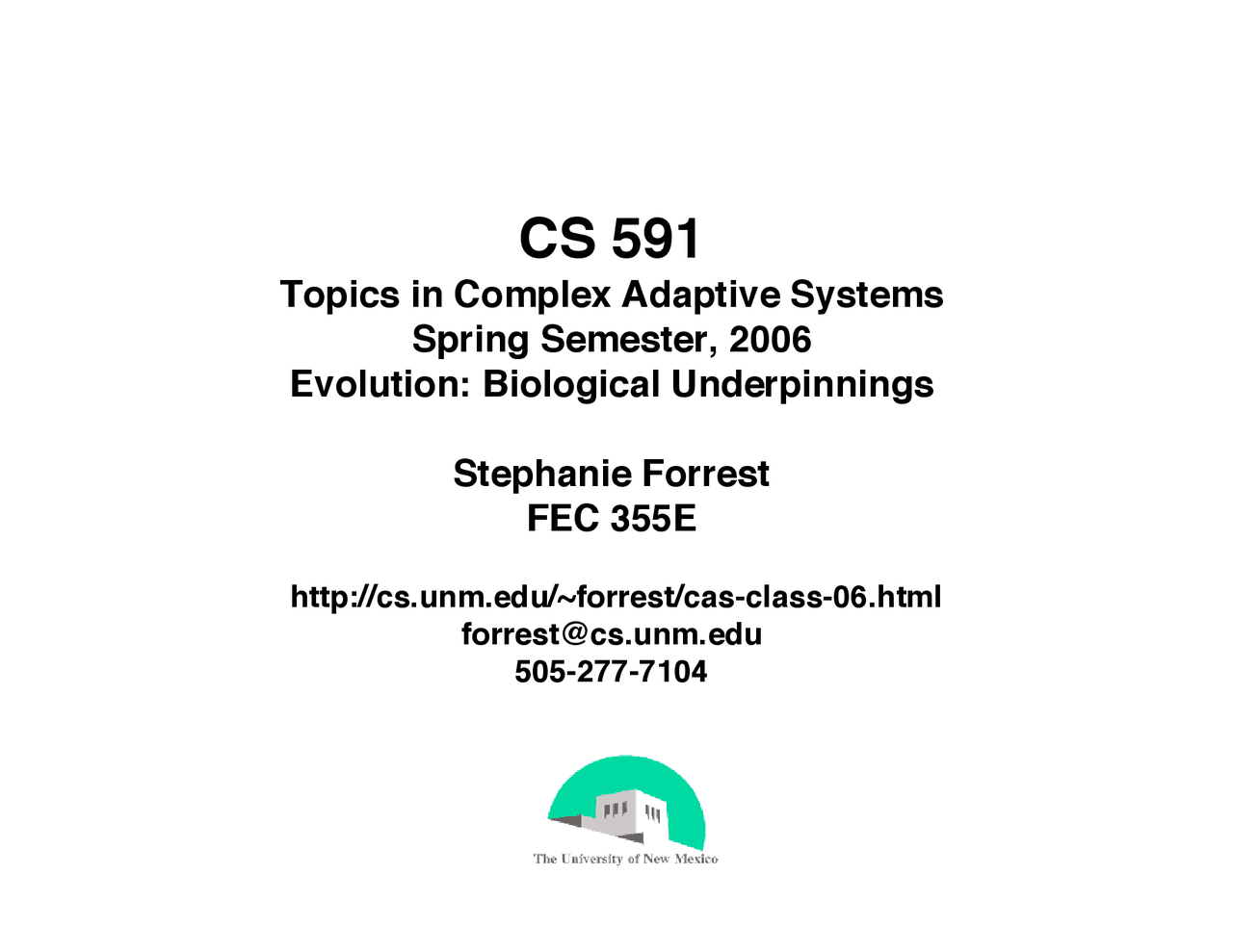 Lecture Slides on Evolution: Biological Underpinnings | CS 591 | Papers ...