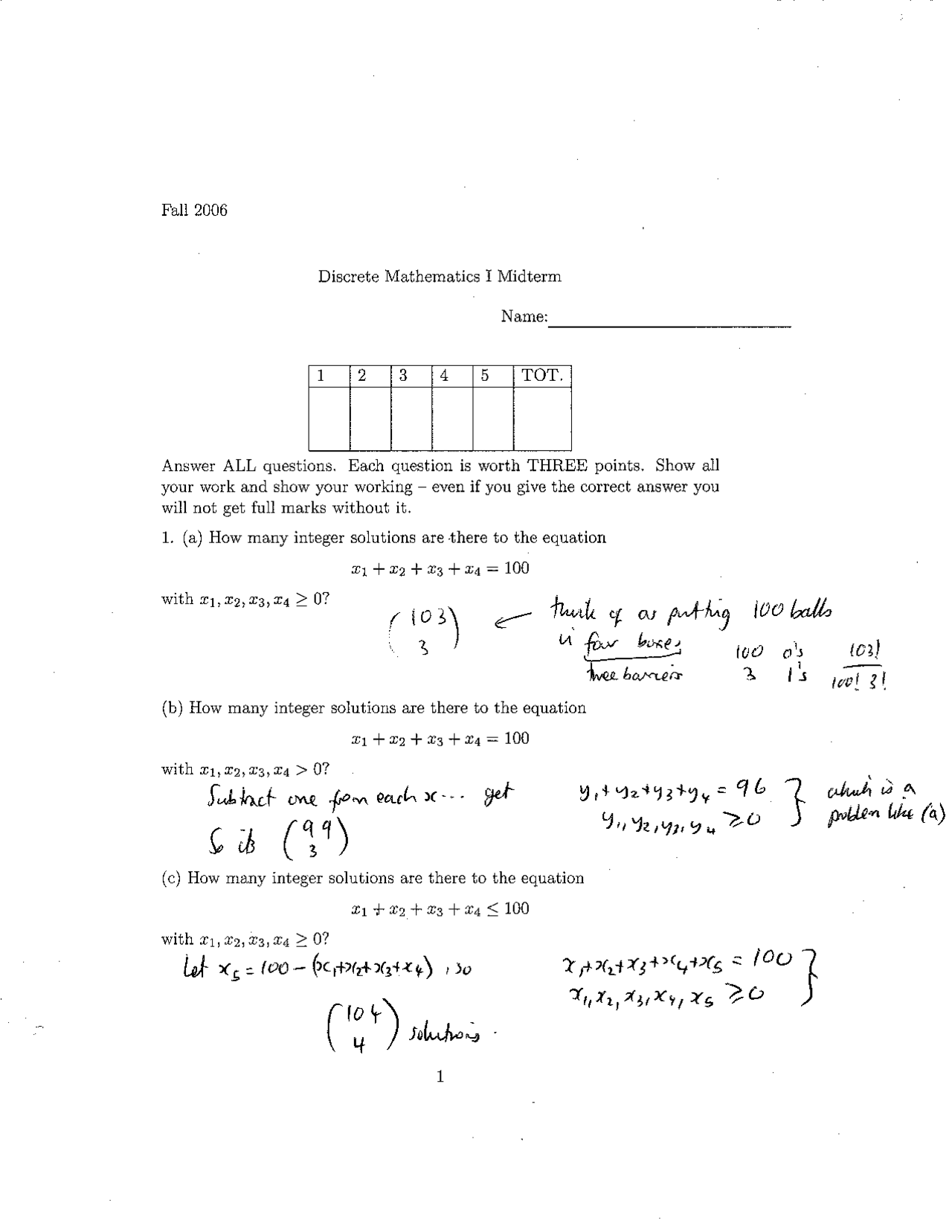 Midterm Exam 1 | Discrete Mathematics | MATH 231 - Docsity