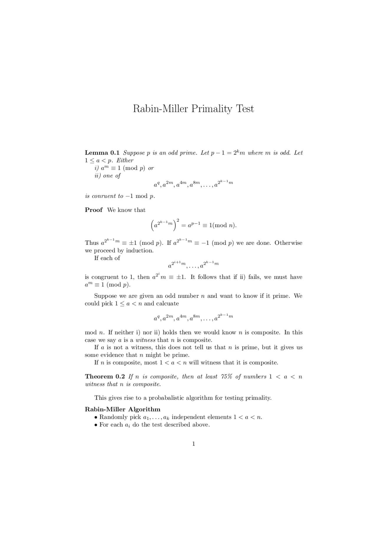 Rabin-Miller Primality Test - Foundations of Number Theory | MATH 435 ...