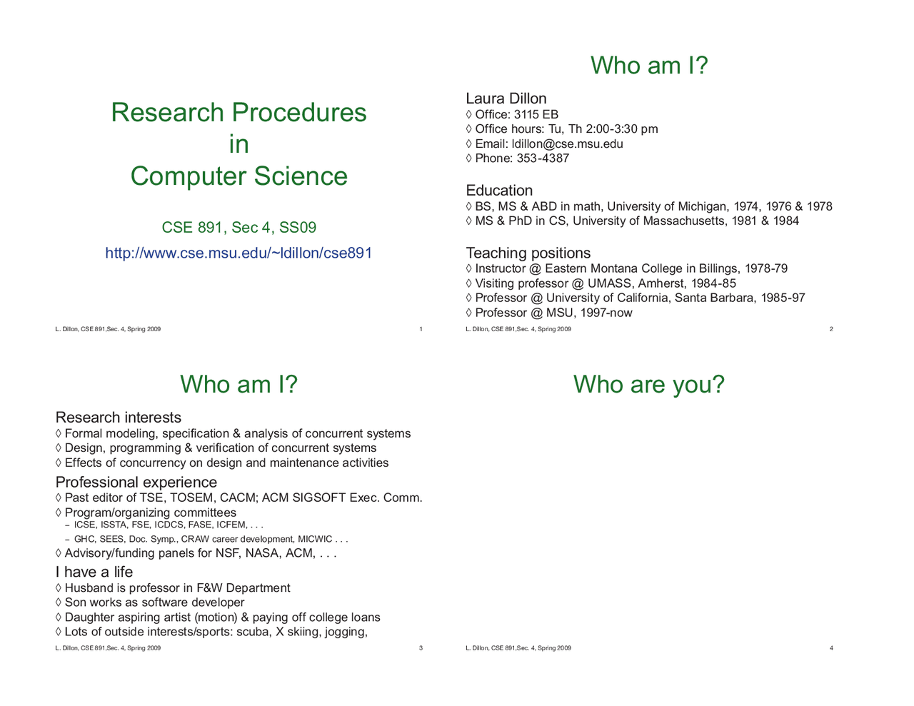 Research Procedures in Computer Science - Lecture Slides | CSE 891 ...