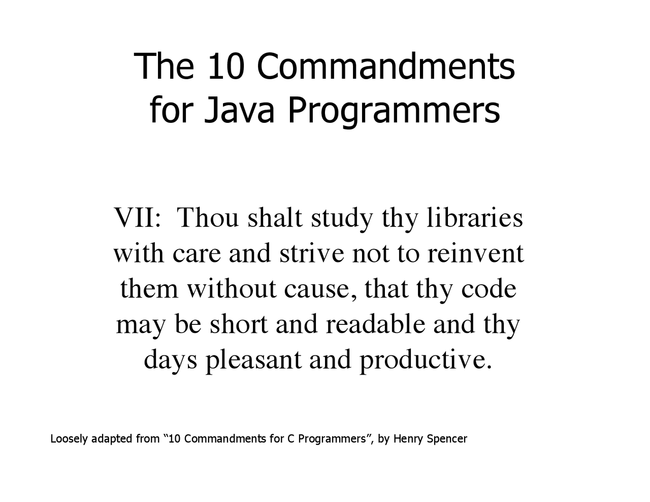 Coding Commandments The 10 Commandments for Java Programmers - Lecture Slides | CS 351L ...
