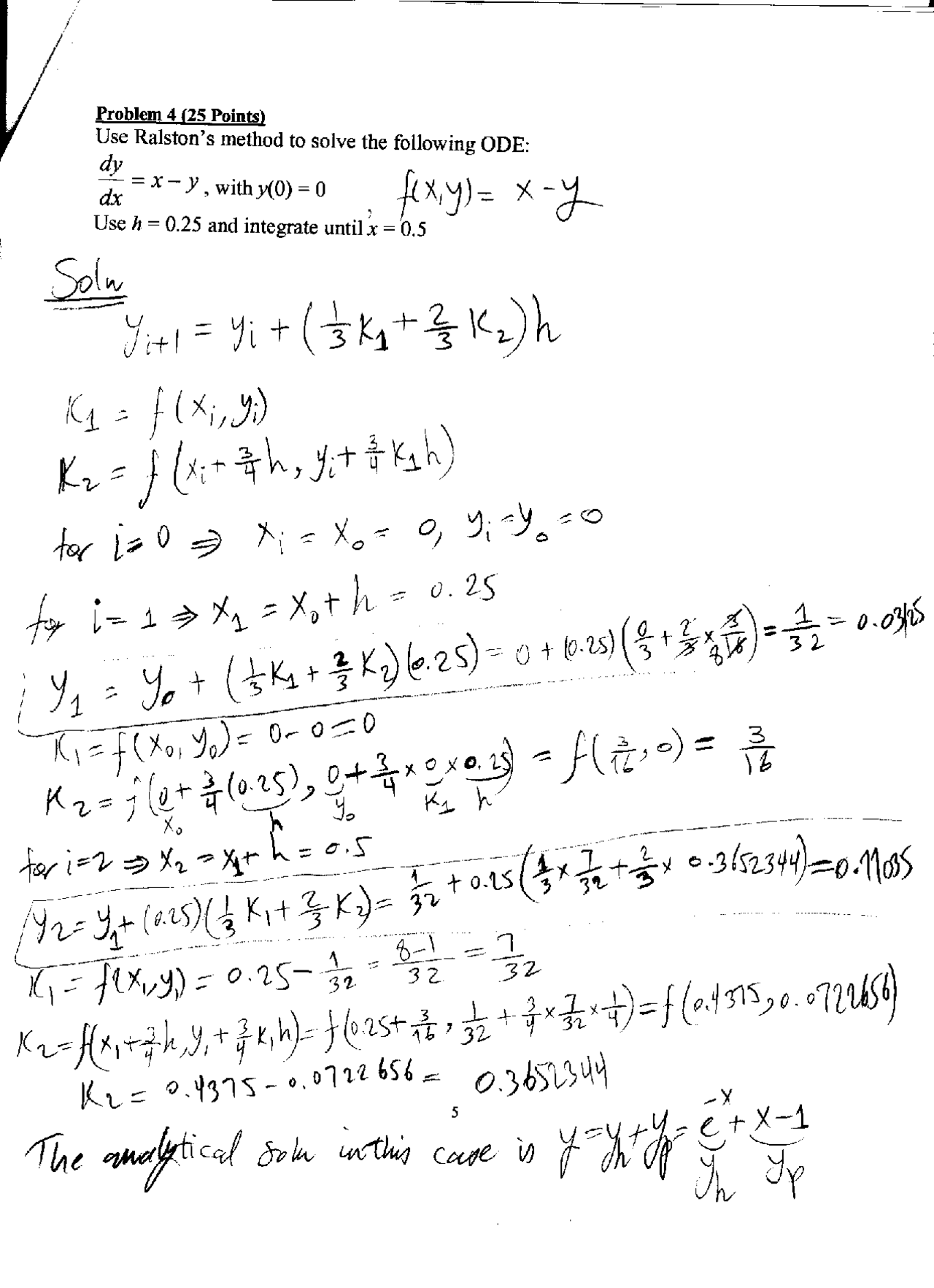 Solved Problem on Numerical Methods in Mechanical Engineering - Exam 2 ...