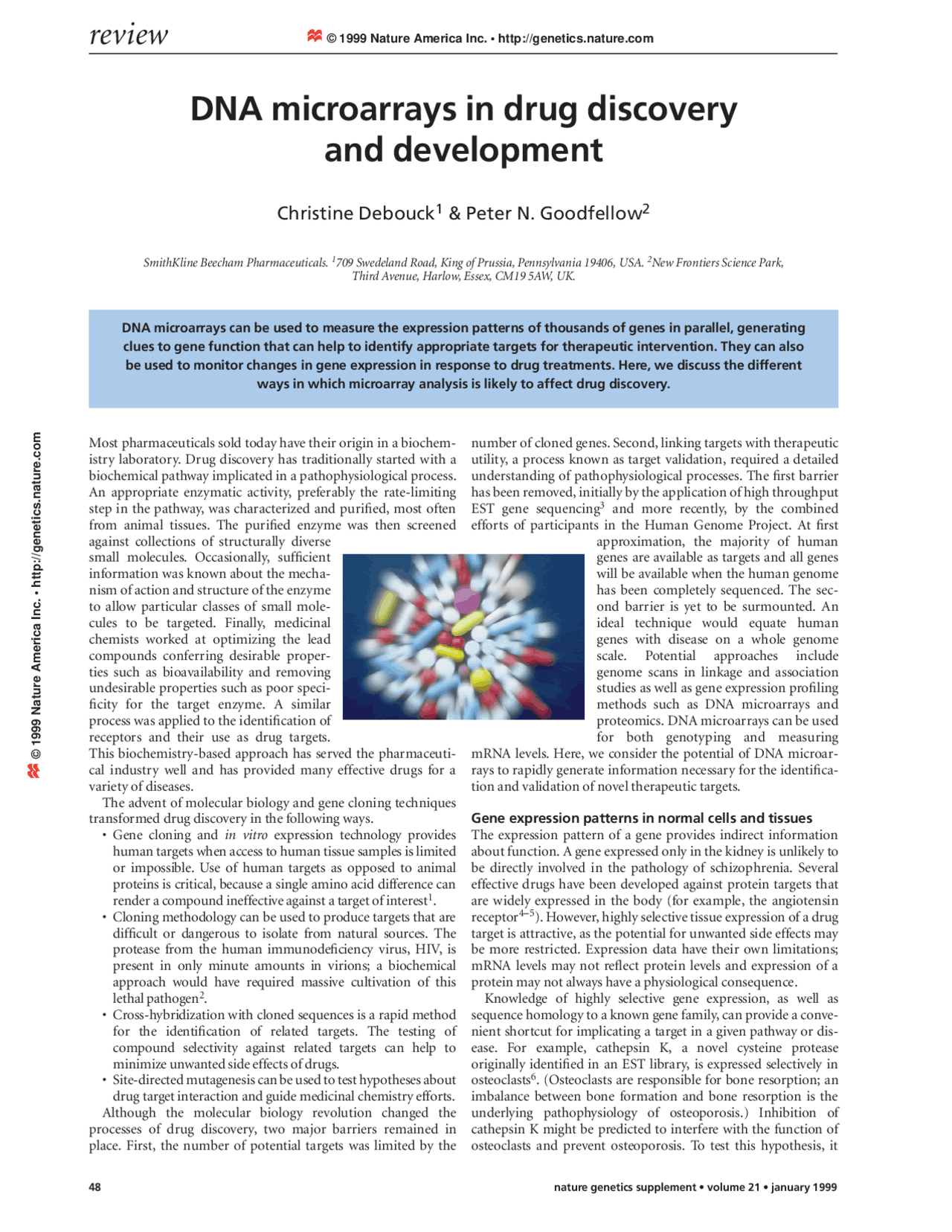 DNA Microarrays in Drug Discovery and Development - Laboratory | BIOE ...