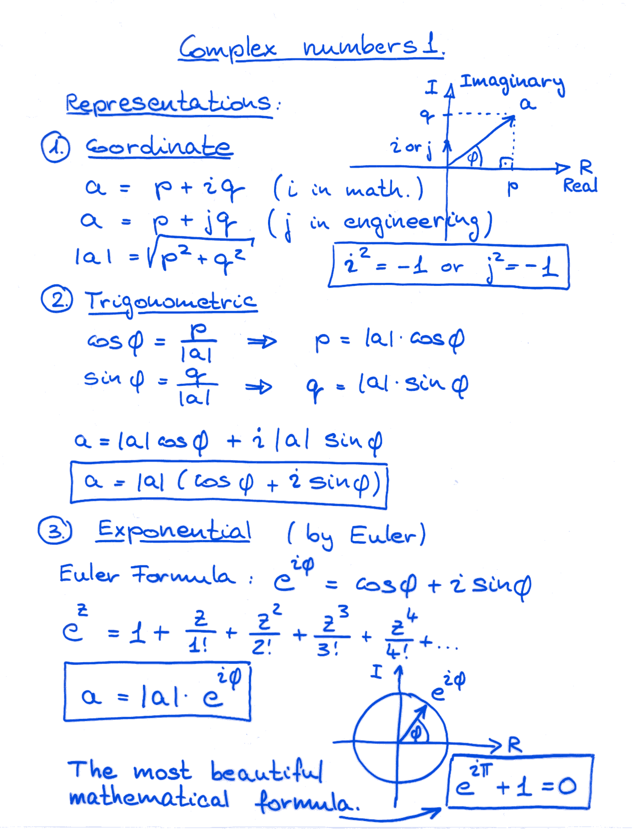 Class Notes on Complex Numbers | PHY 232 | Study notes Physics - Docsity