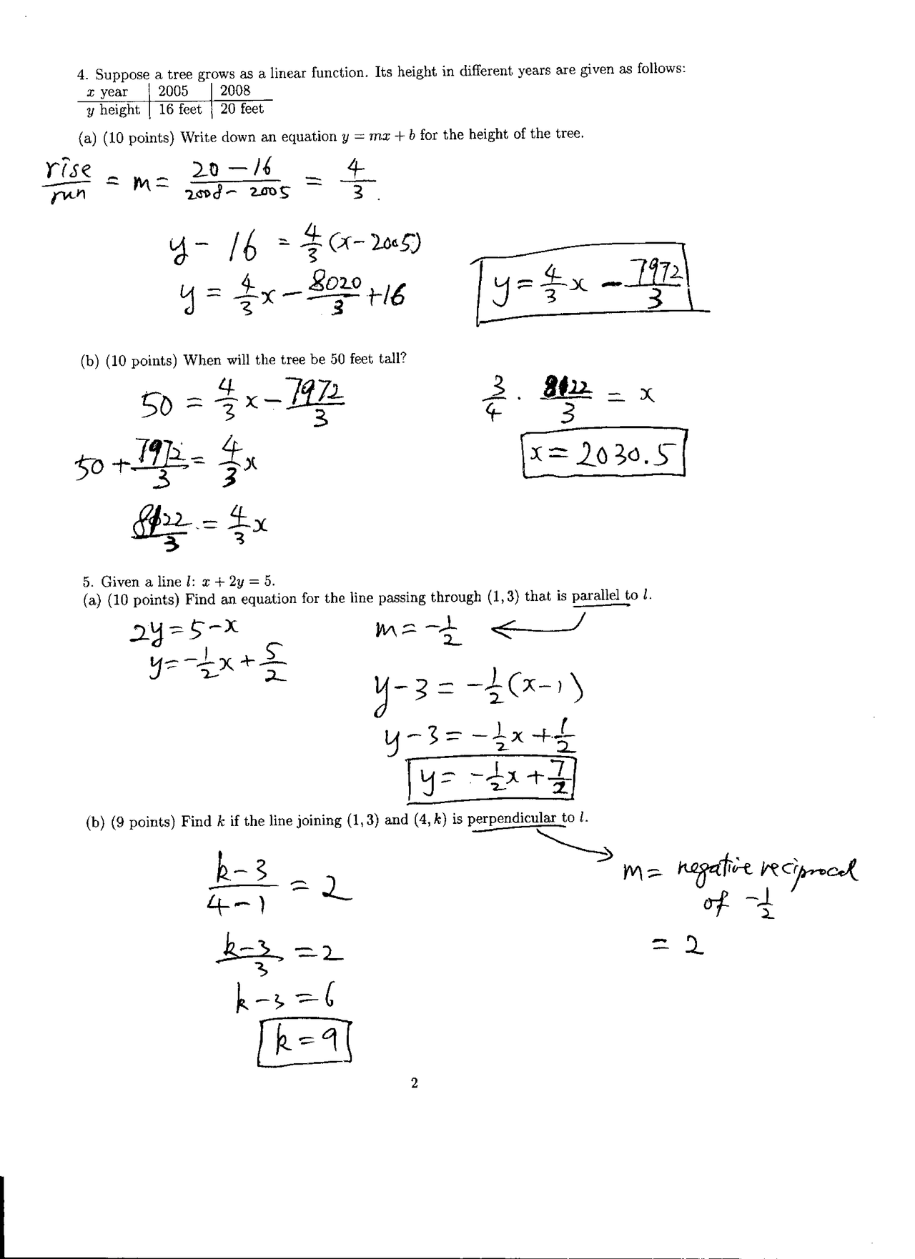 College Algebra - Solved 2 Questions - Exam 1 | MATH 1710 - Docsity