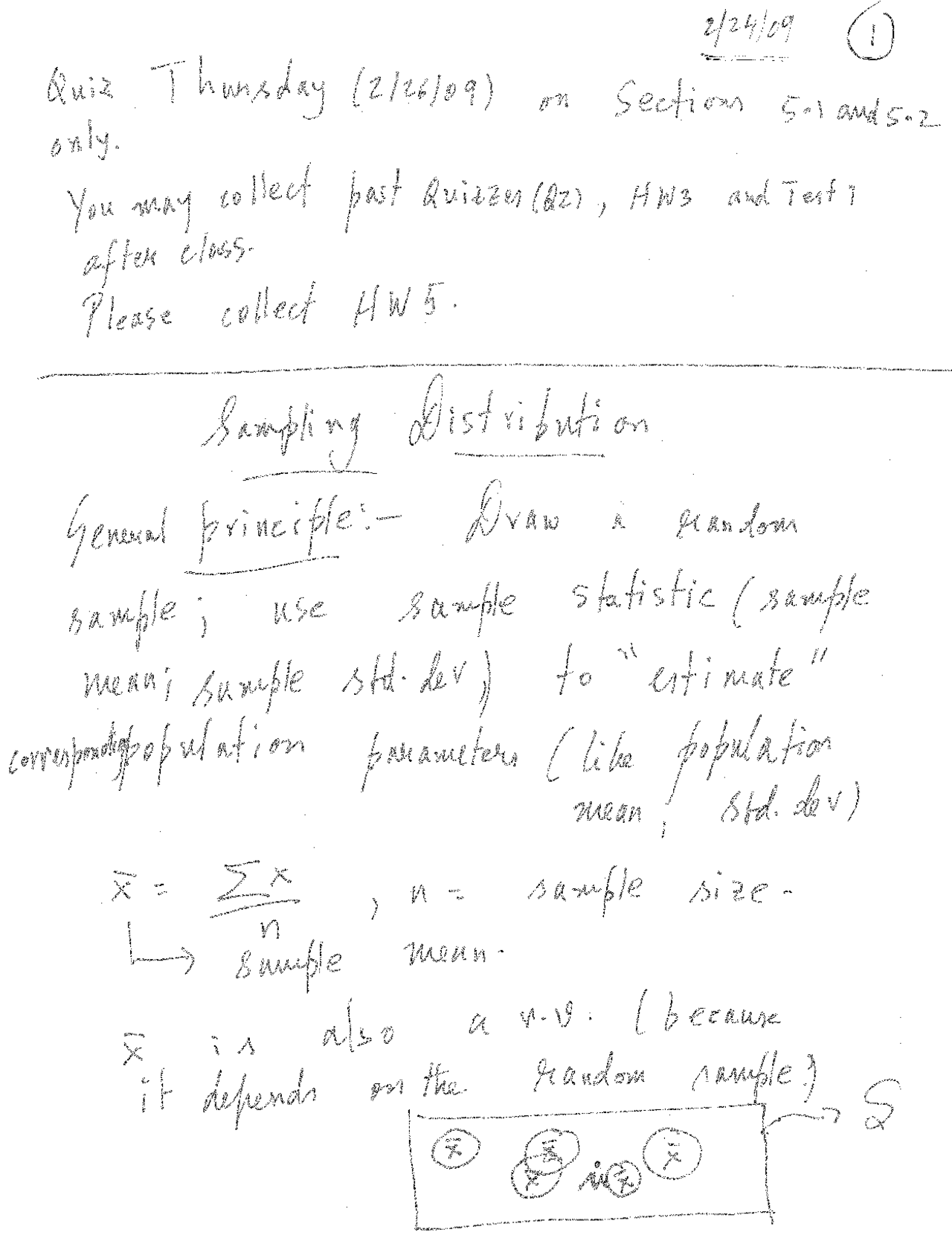 Sampling Distribution - Handwritten Notes | STAT 1222 | Study notes ...