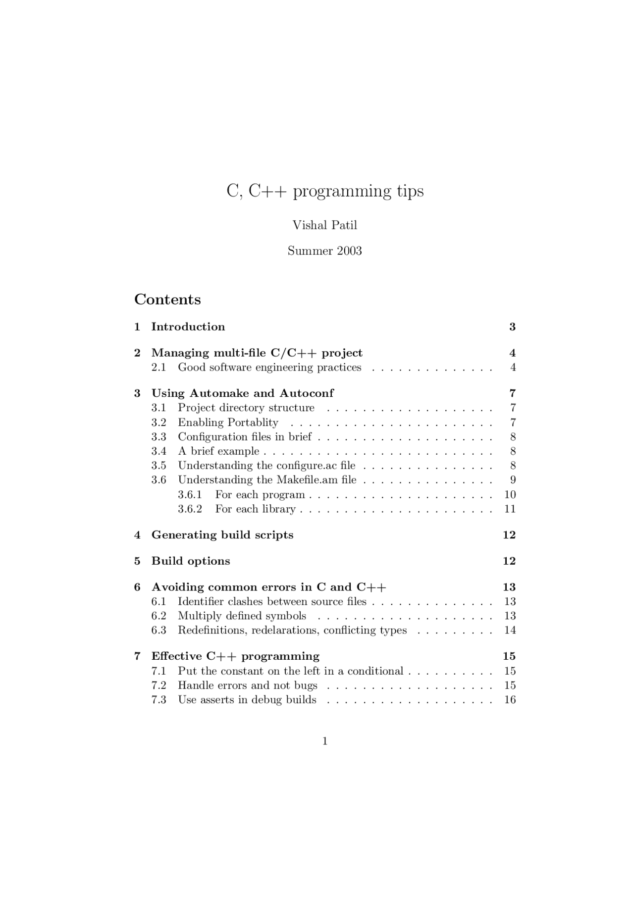 C, C++ Programming Tips - Computer Science I | CP SC 101 | Study notes ...