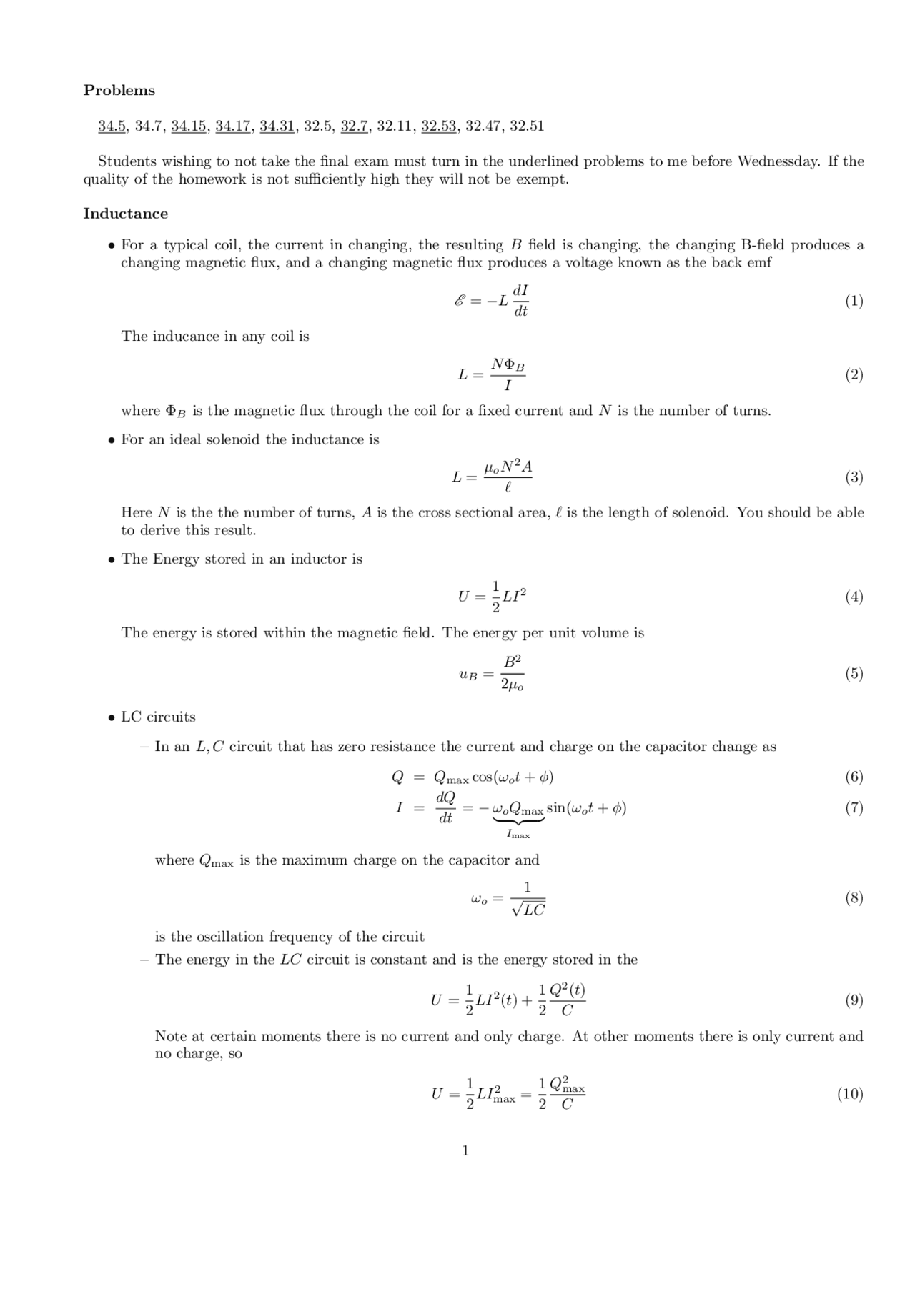 Physics Ii Problem Practice Problems - University Physics II | PHYS 2044 - Docsity