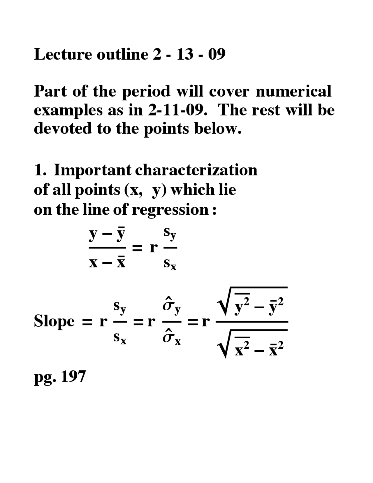 Lecture Outline for Statistical Methods | STT 200 - Docsity