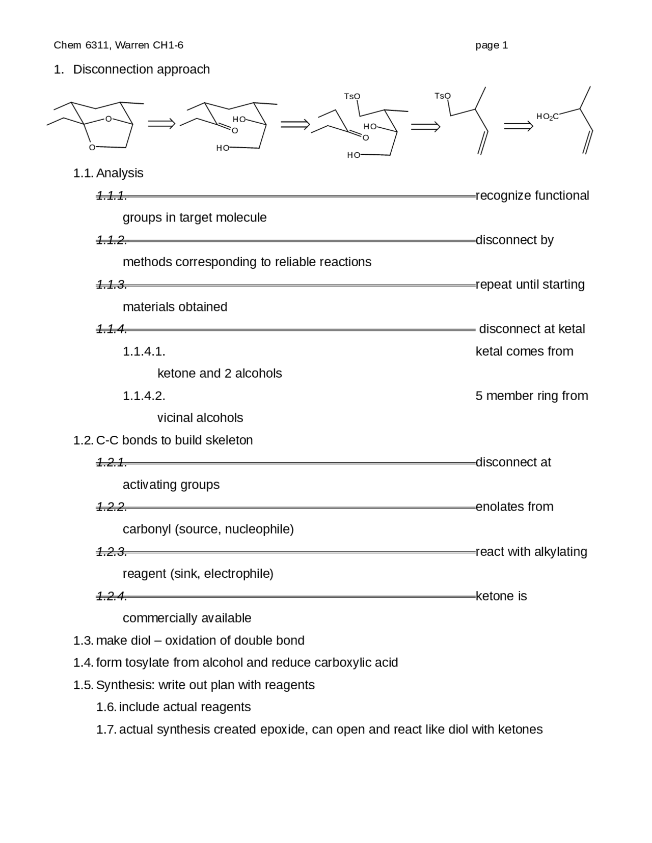 Review Sheet Disconnection Approach - Physical Organic Chemistry | CHEM ...