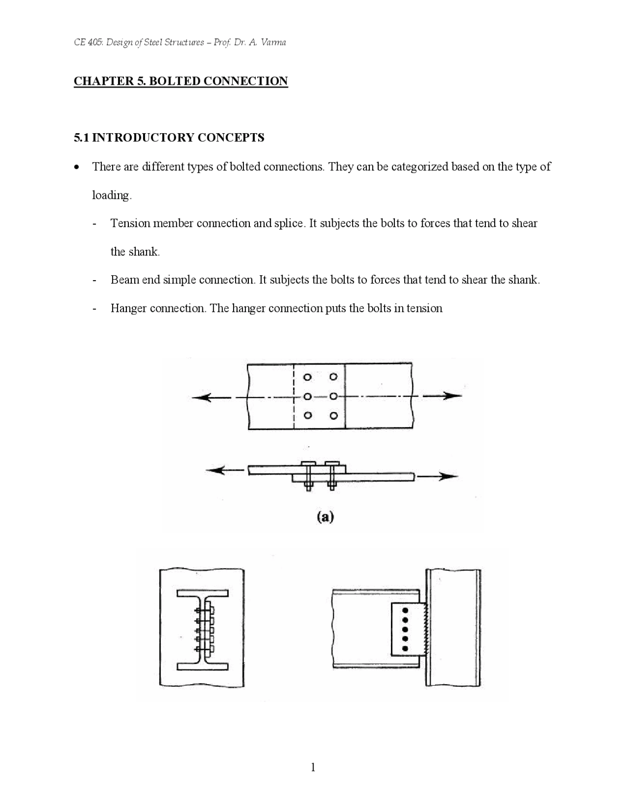Bolted Connection Design of Steel Structures Lecture Notes CE 405