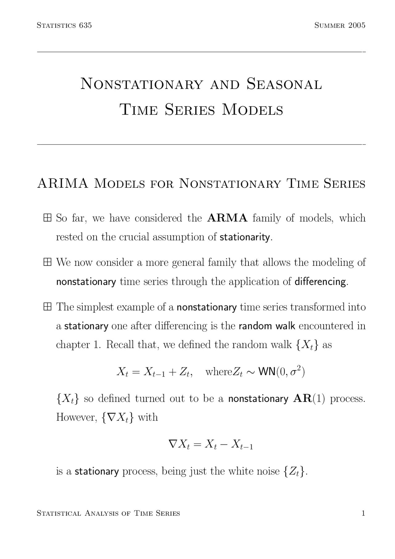 Nonstationary and Seasonal Time Series Models - ARIMA Models | STAT 635 ...