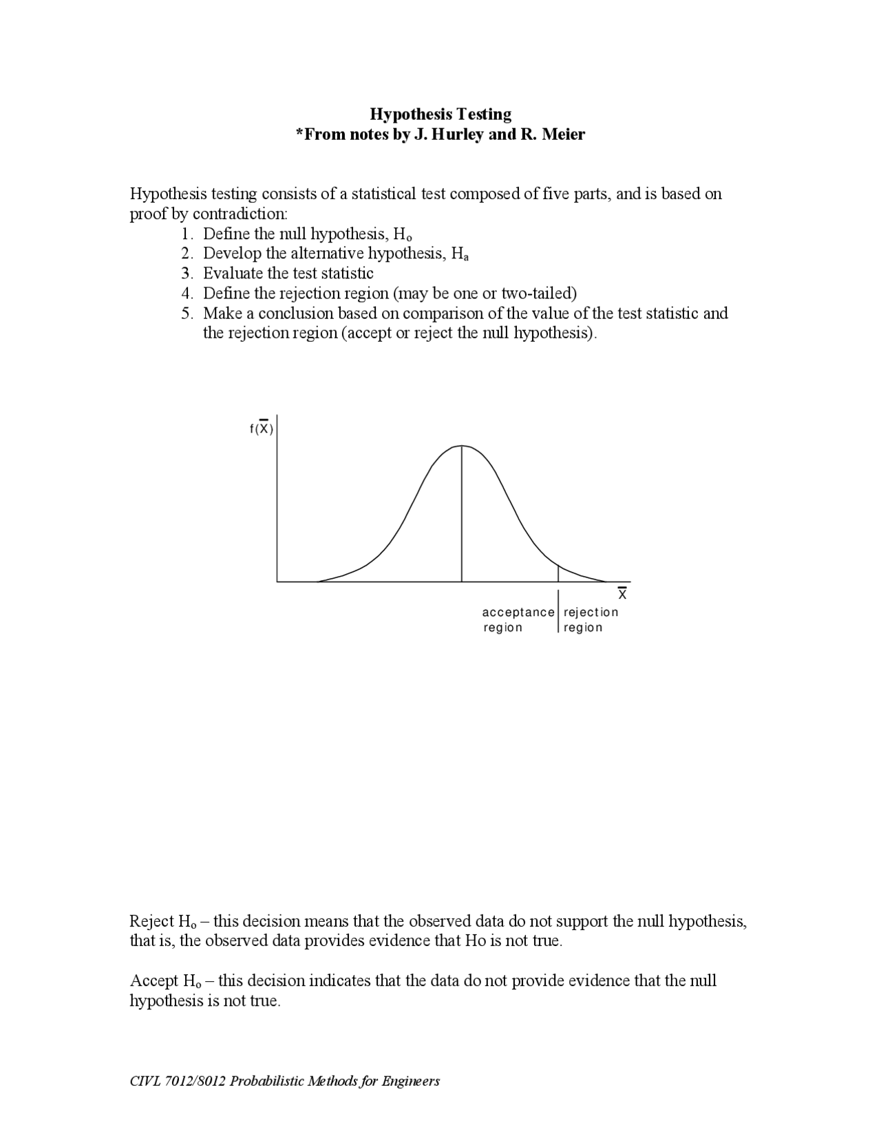 An Introduction to Hypothesis Testing - Study Guide | CIVL 7012 - Docsity