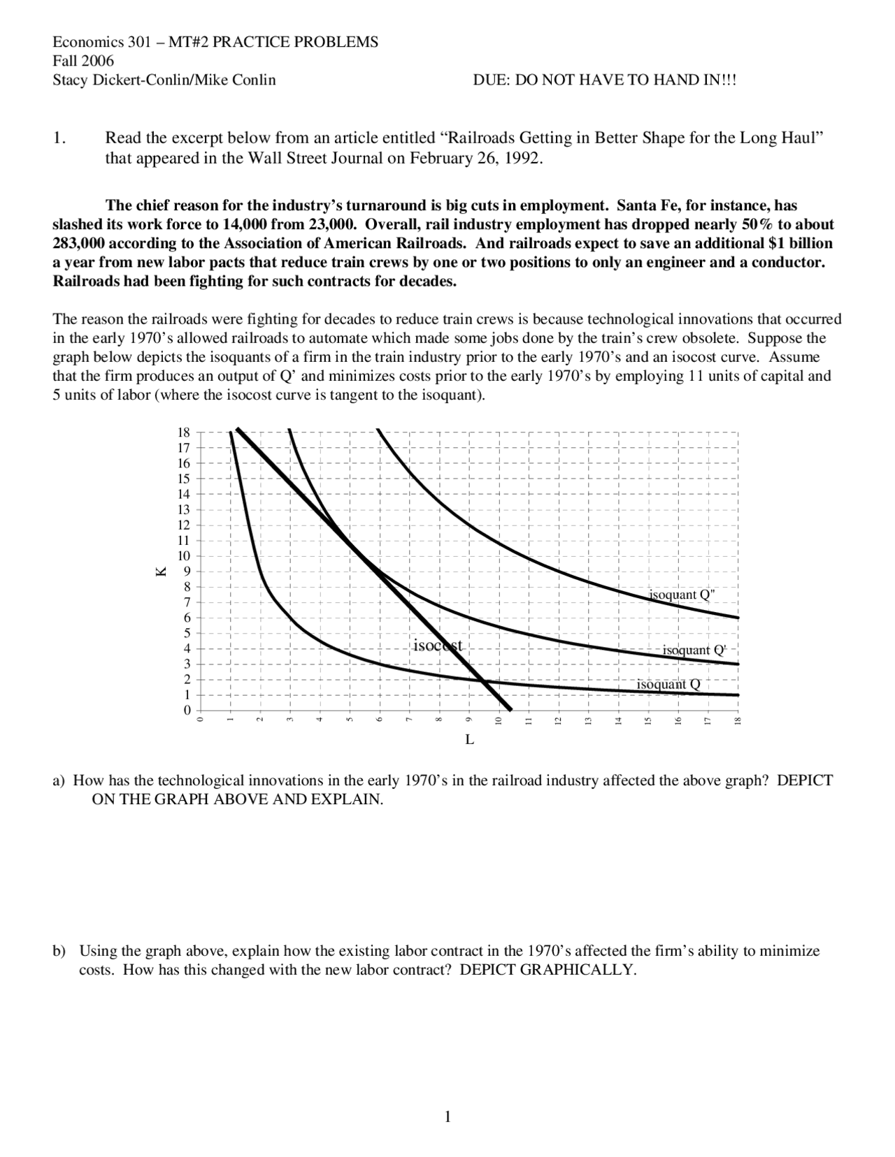 Midterm Exam 2 Practice Problems - Intermediate Microeconomics | EC 301 ...