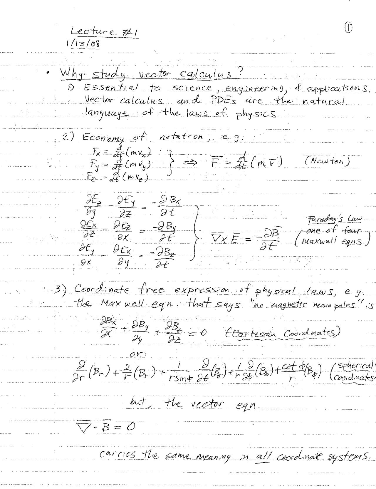 Why Study Vector Calculus - Calculus IV - Handout Notes | MATH 2242 ...