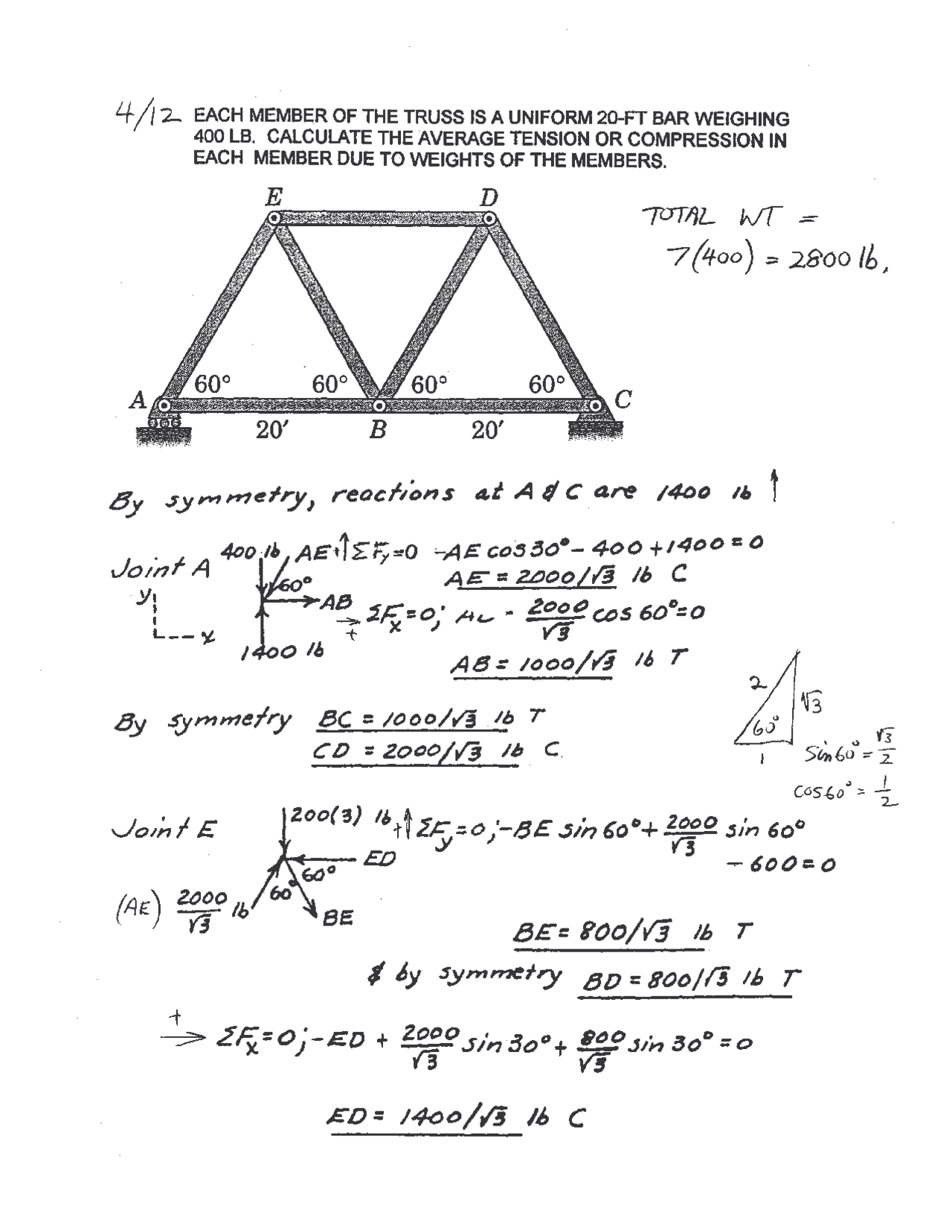 Solved Handwritten Notes on Engineering Mechanics I | MEGR 2141 ...