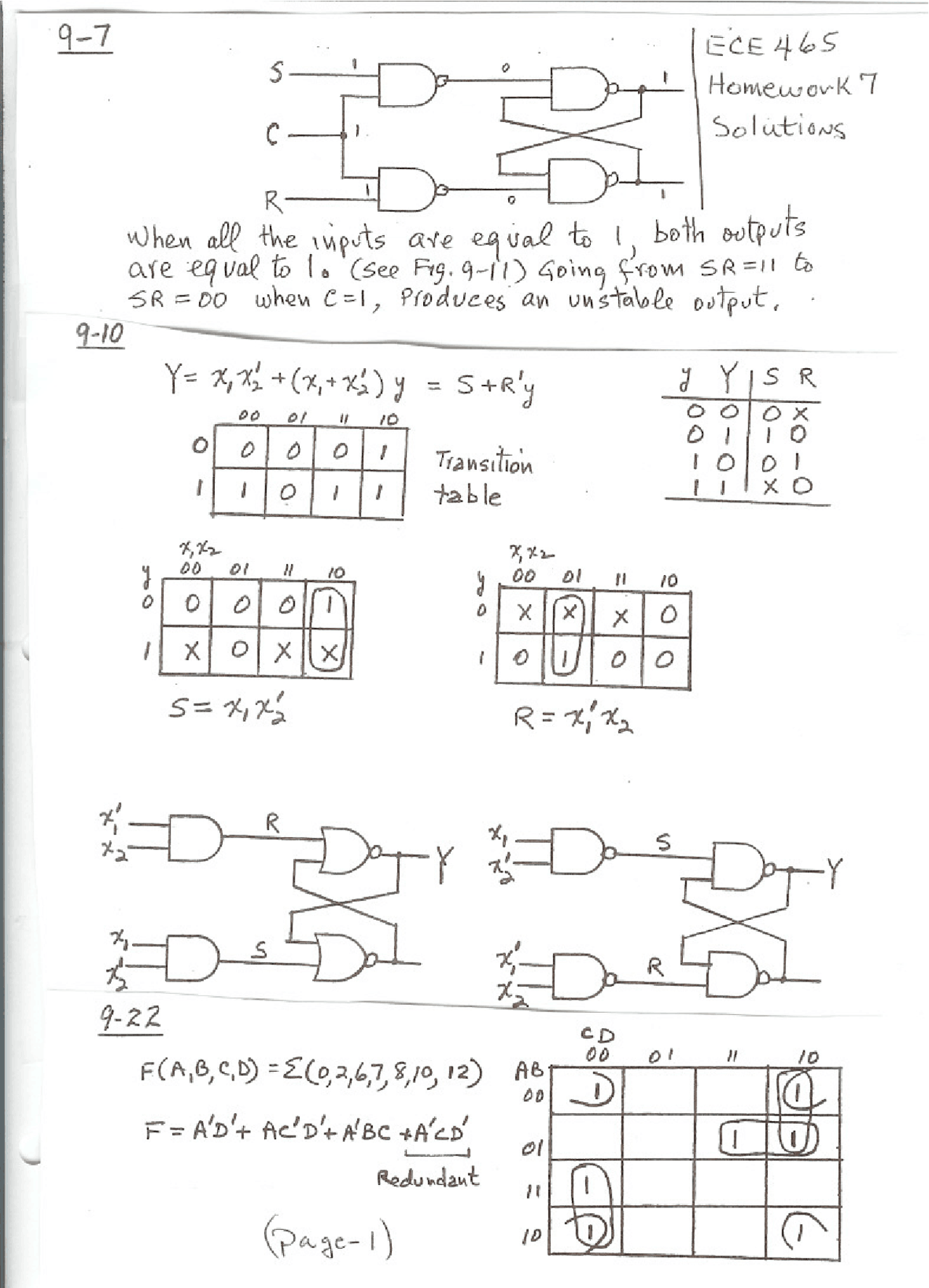 Digital Systems Design Homework 7 Solutions Ece 465 Docsity