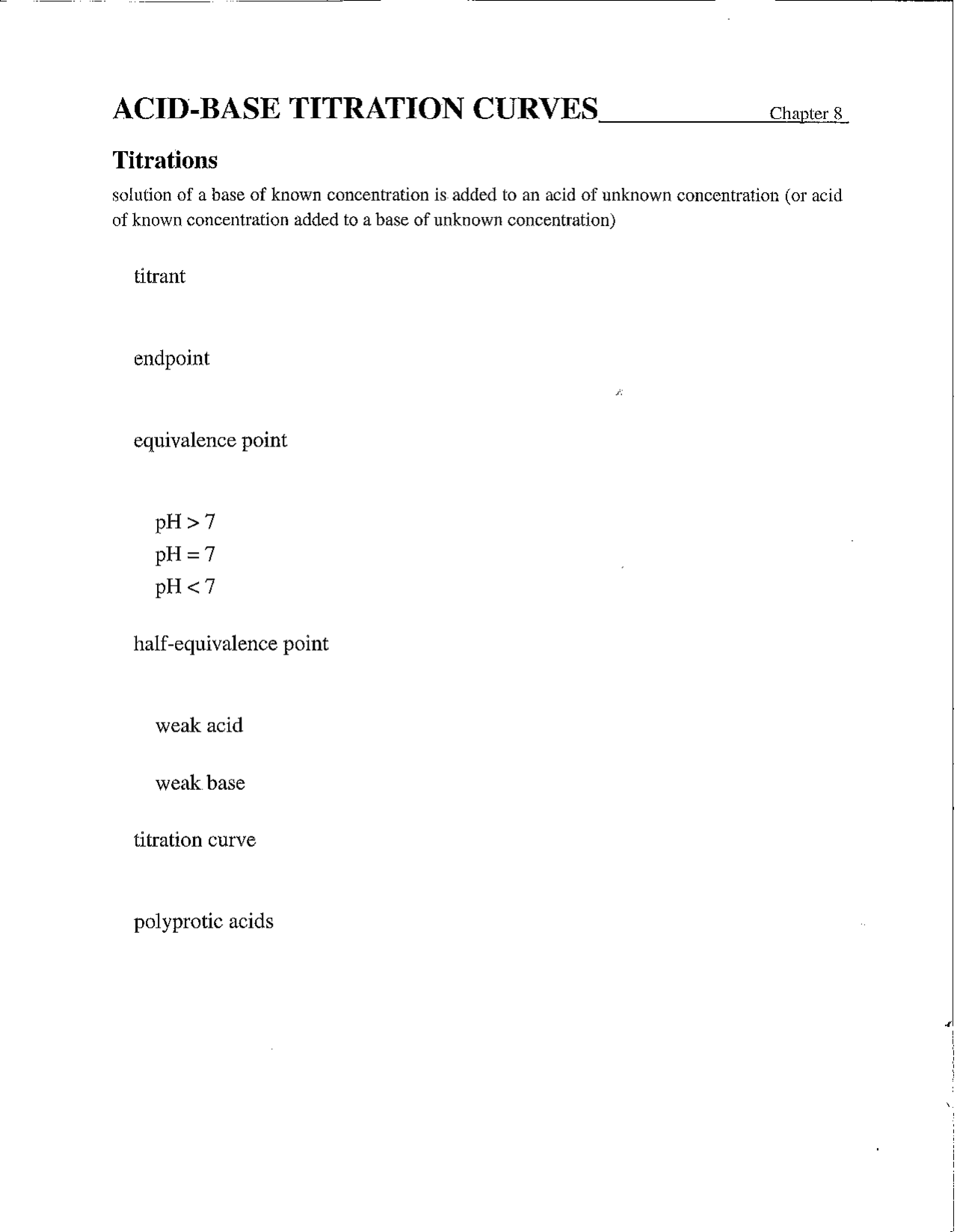 Acid Base Titration Curves - General College Chemistry I | CHEM 112 ...