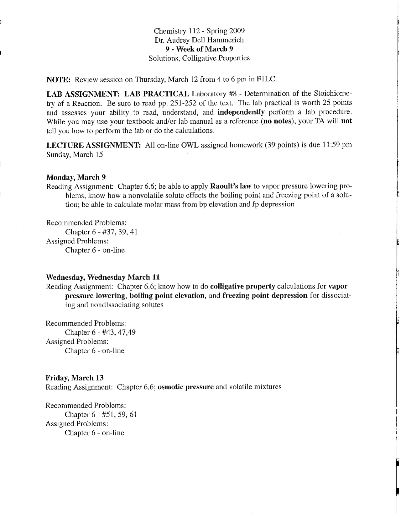 Solved Assignment 9 - General College Chemistry I | CHEM 112 - Docsity