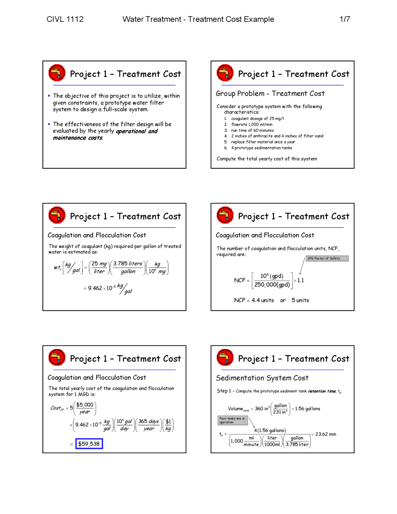 water-treatment-project-1-treatment-cost-example-civl-1112-docsity