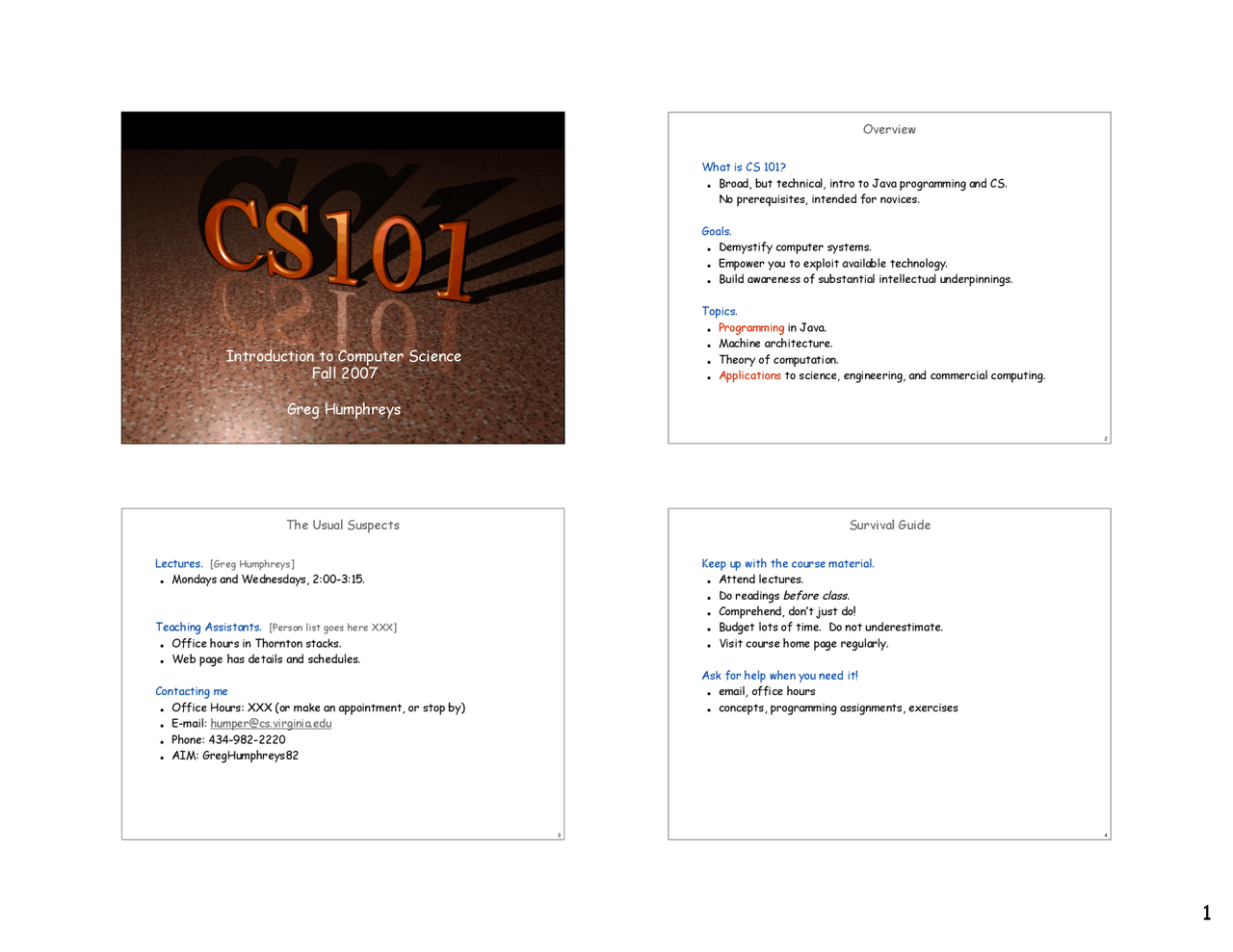 Computer Science - Introduction to Information Technology | CS 1010 ...
