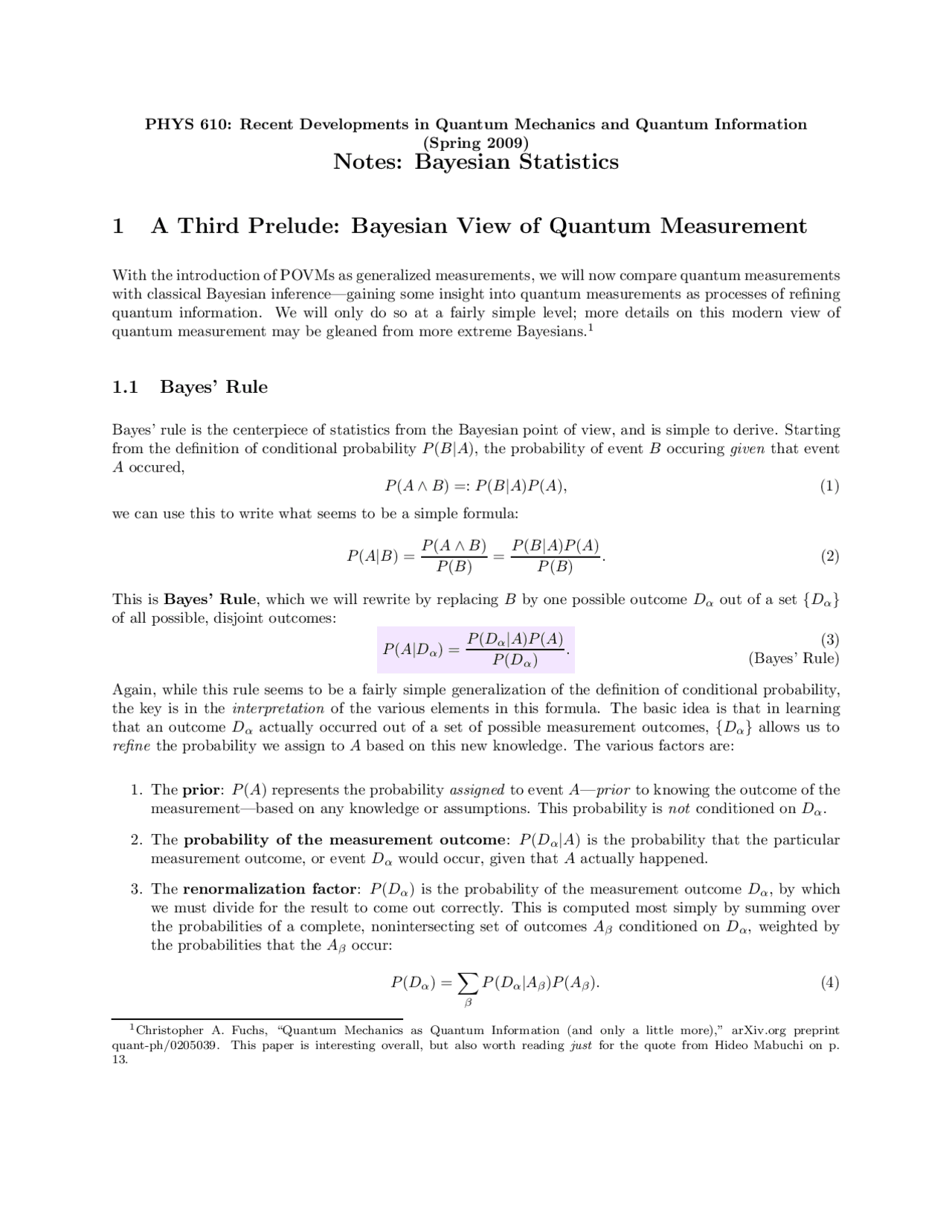 Bayesian Statistics and Quantum Measurements: A Comparison | Study ...