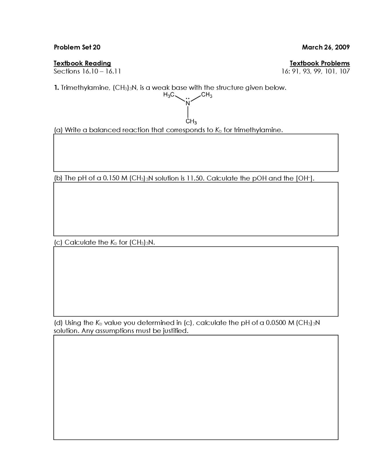Solution For Assignment 20 Questions Principles Of Chemistry Ii